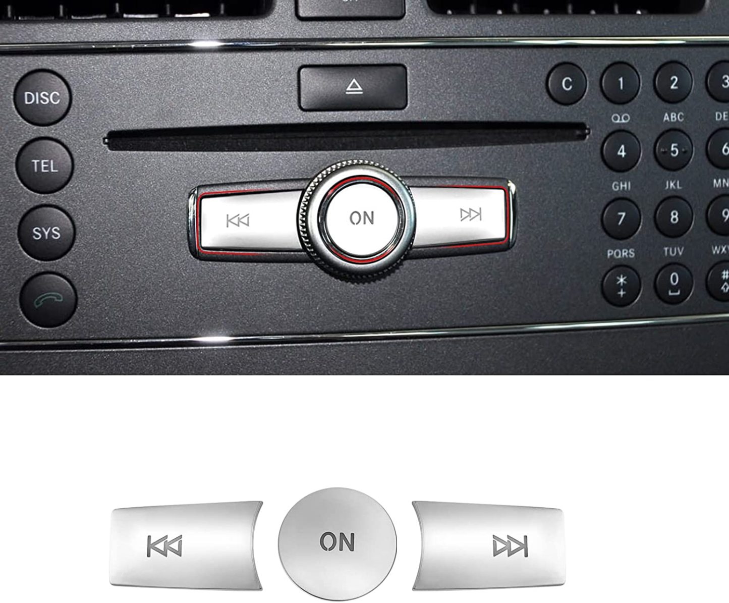 For Mercedes Benz C/GLK Class Radio Button Cover Stickers-Small Replacement | YDSSTORE