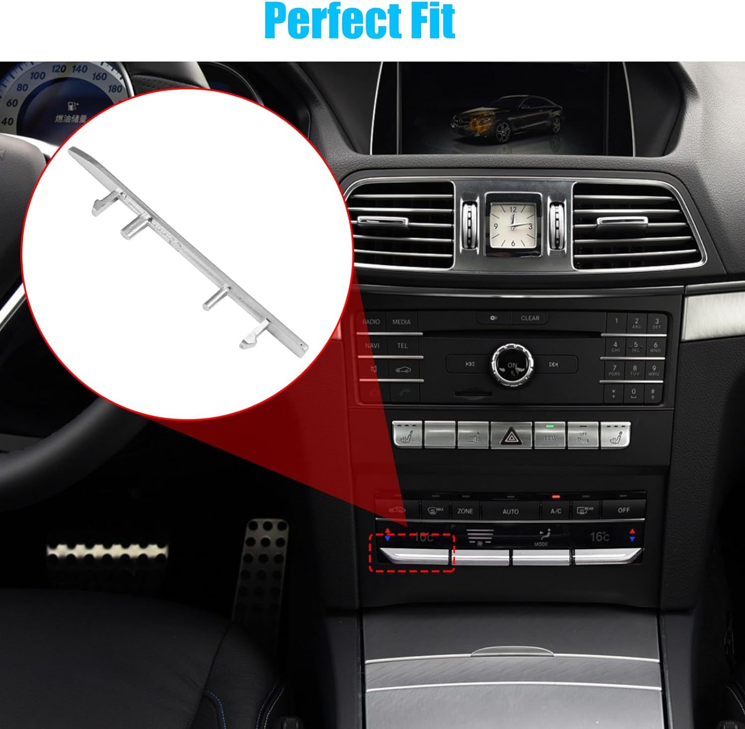 For Mercedes Benz AC Button Trim E Class W212 Sliver (Matte) | YDSSTORE