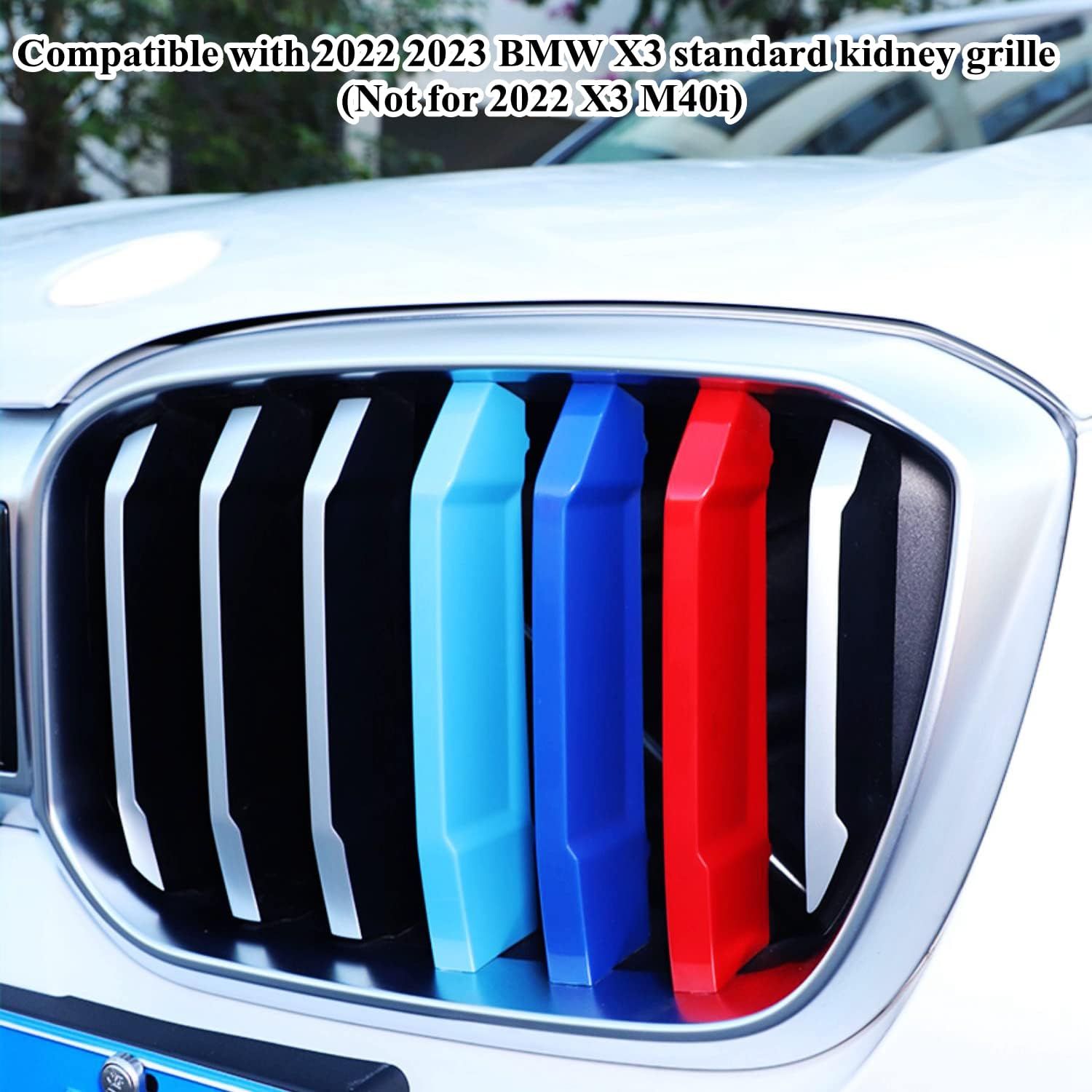 YDSSTORE M-Colored Grille Insert Trim for BMW X3 (2022-2023) | Compatible with Standard Kidney Grille (Not for 2022 X3 M40i)-autoydsstore
