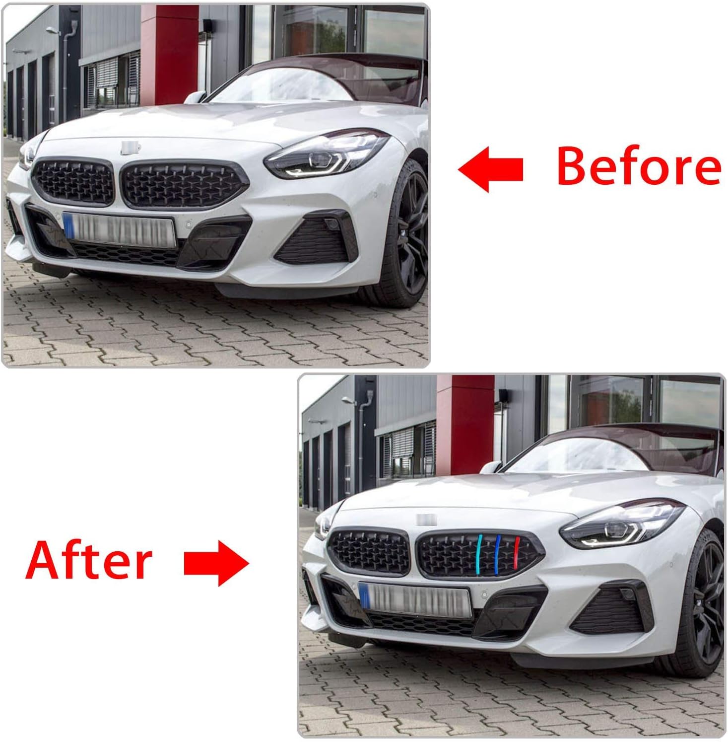 YDSSTORE M-Colored Tri Grille Insert Trim Strips for BMW G29 Z4 (2019-up) | Compatible with 13-Beam Front Center Kidney Grilles-autoydsstore