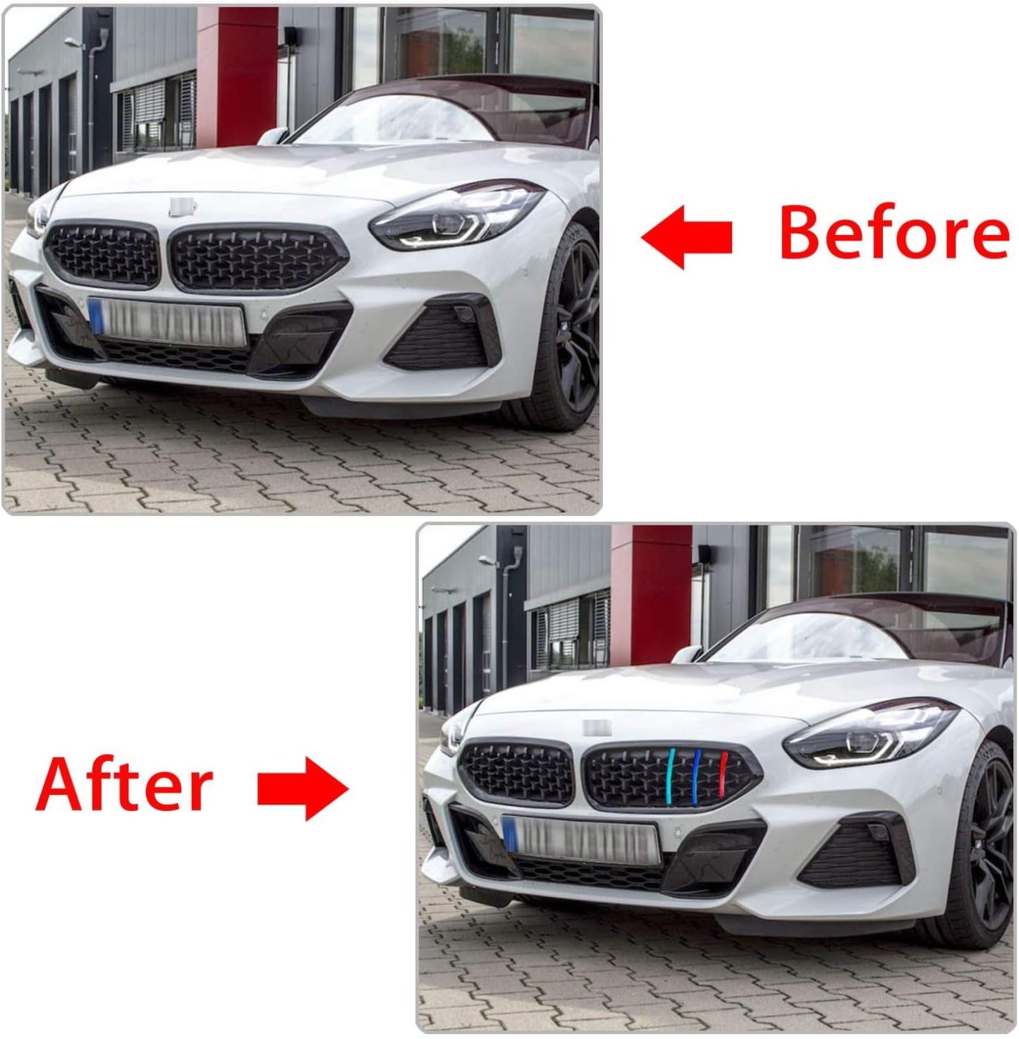 YDSSTORE M-Colored Tri Grille Insert Trim Strips for BMW G29 Z4 (2019-up) | Compatible with 13-Beam Front Center Kidney Grilles-autoydsstore