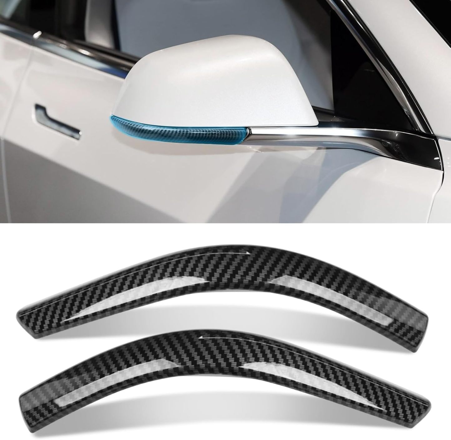 Tesla Model 3 Side Mirror Trim Strips (2018-2024) | Anti-Collision Protector | YDSSTORE