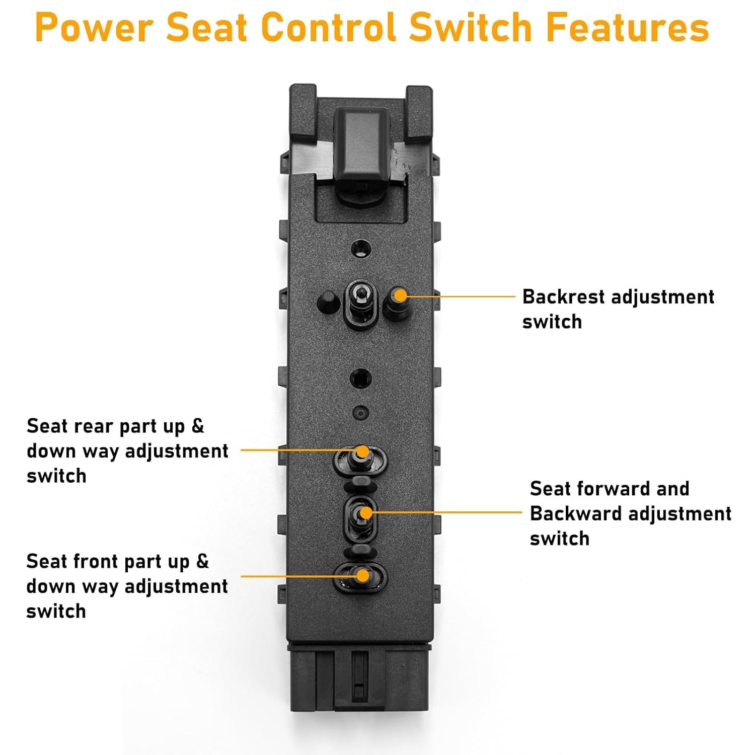 Right Passenger 10-Way Seat Adjust Switch for Ford. Lincoln. Mercury (2006-2019) - Replaces 9L3Z-14A701FA. 6H6Z-14A701FA. SW7337| YDSSTORE-autoydsstore