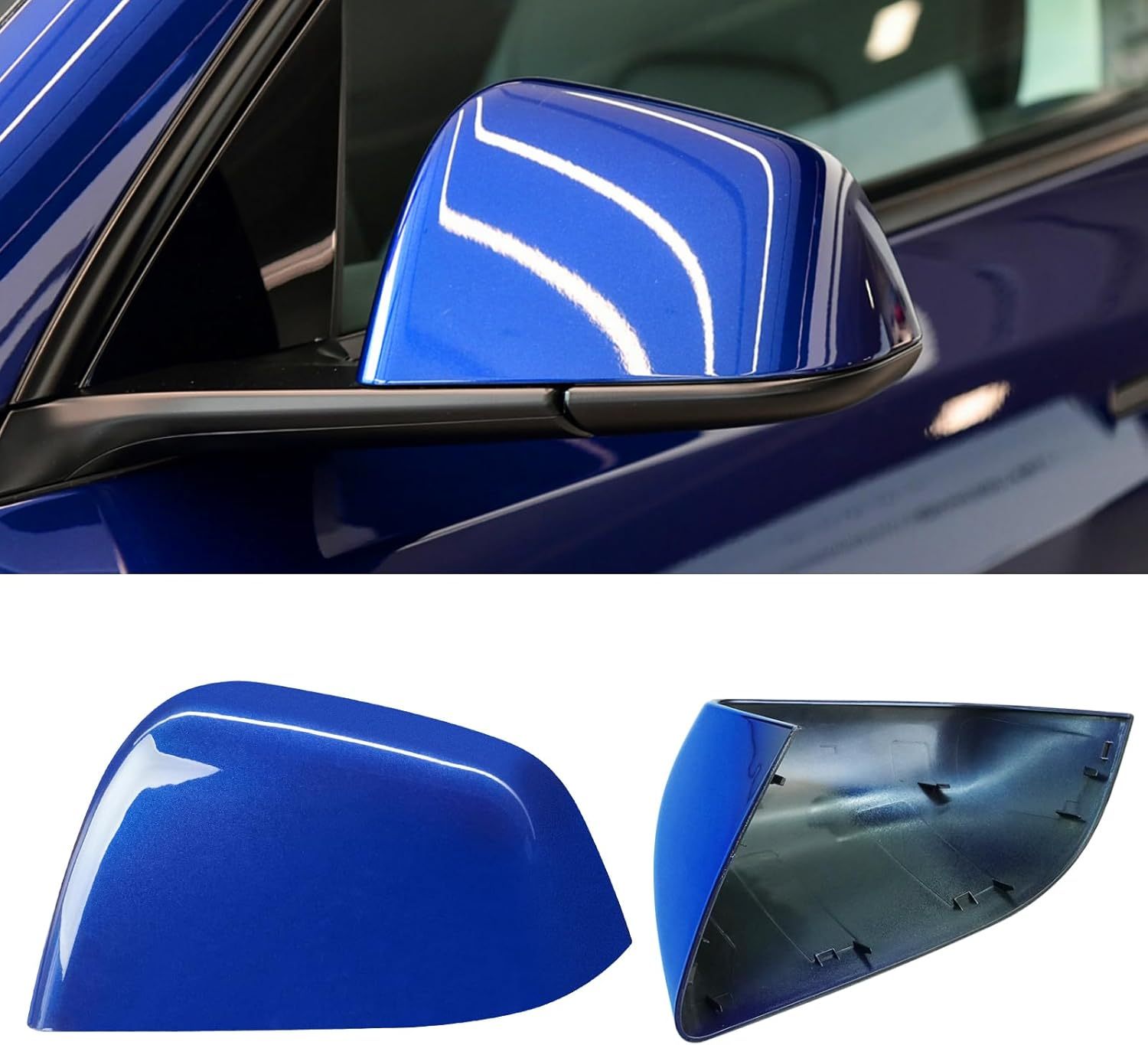 For Tesla Model Y Side Mirror Cover Left Driver Side Replacement | Blue | YDSSTORE