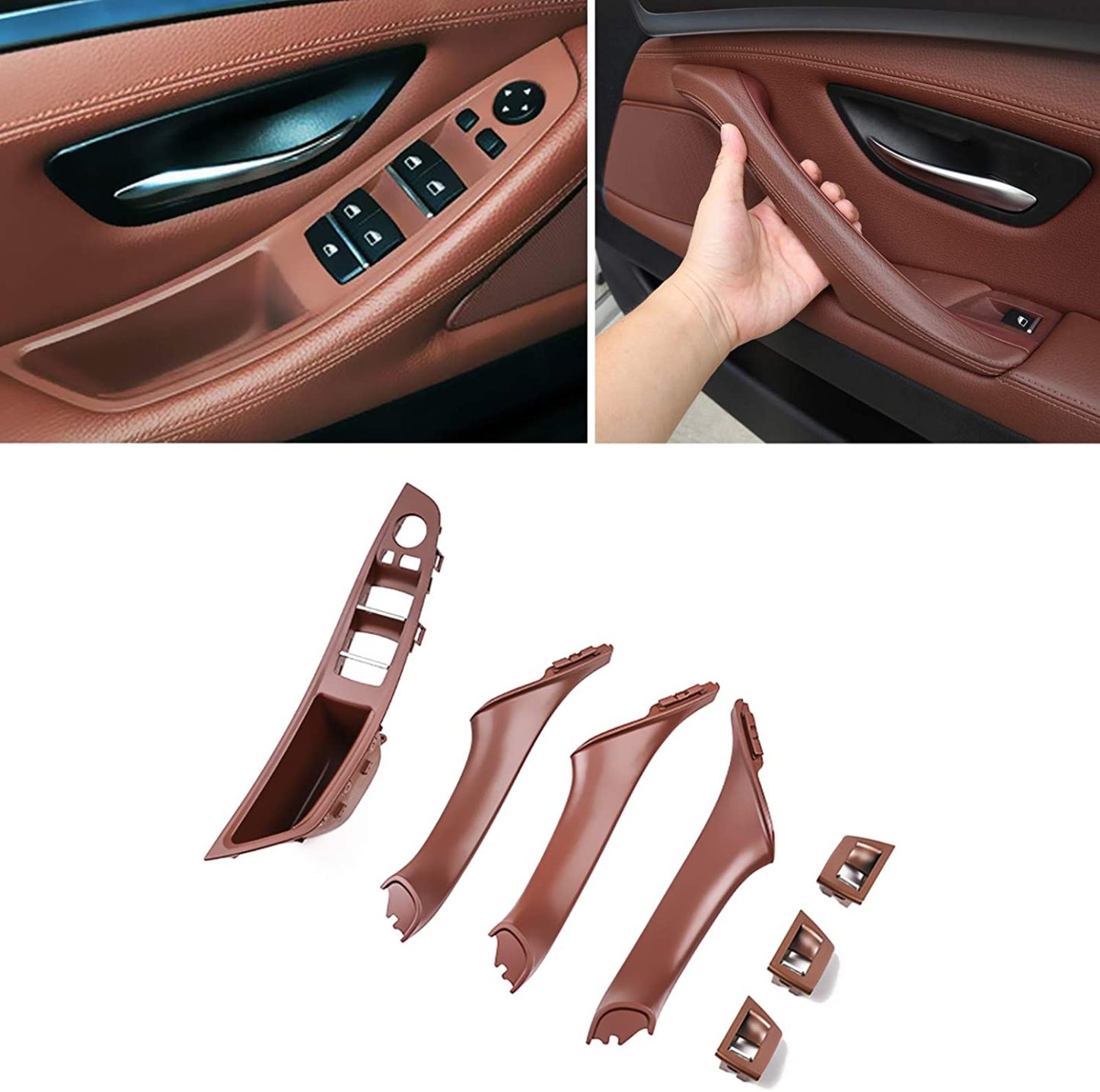 For BMW 5 Series F10/F11: Car Door Handle Kit+Window Switch Covers 7pcs | YDSSTORE