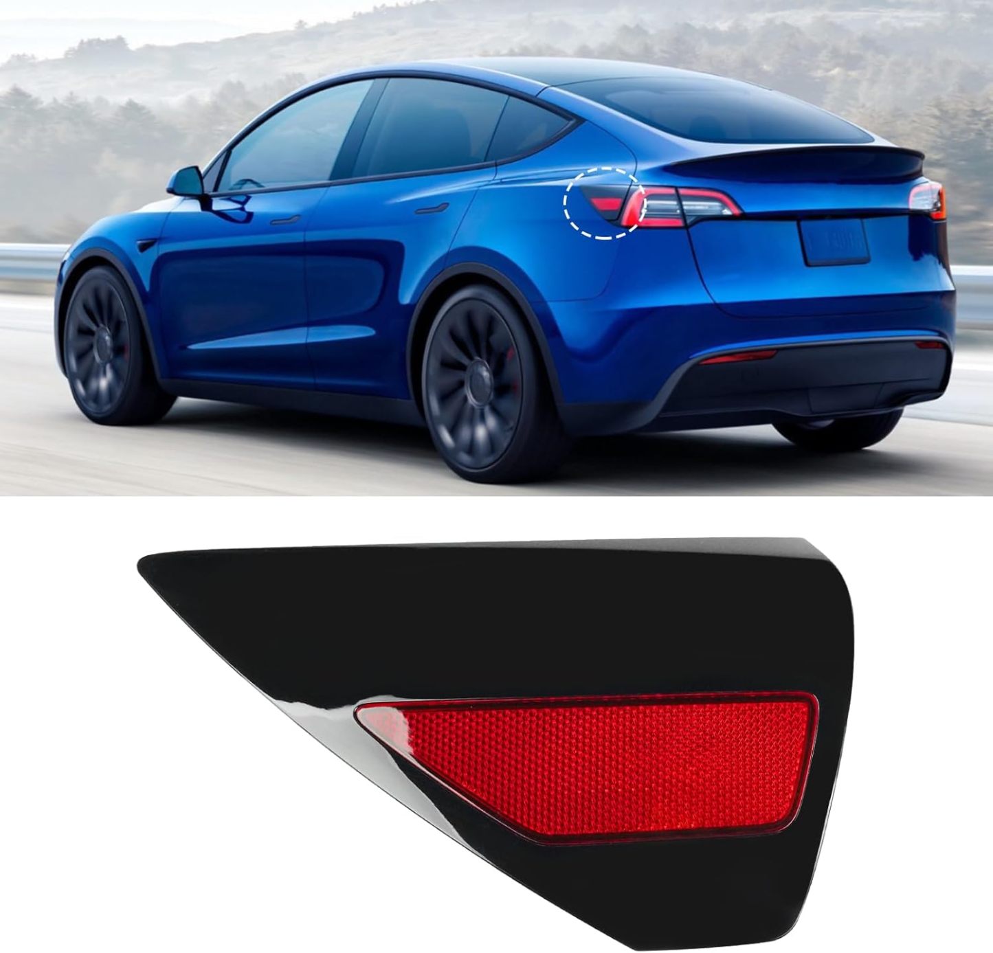 YDSSTORE Compatible with Tesla Charging Port Cover for Model 3 2017-2024 Model Y 2020-2024. Rear Left Side Taillight Charge Door Cover Reflector for Tesla. Charging Port Cover Replacement 1084854-99-J-autoydsstore