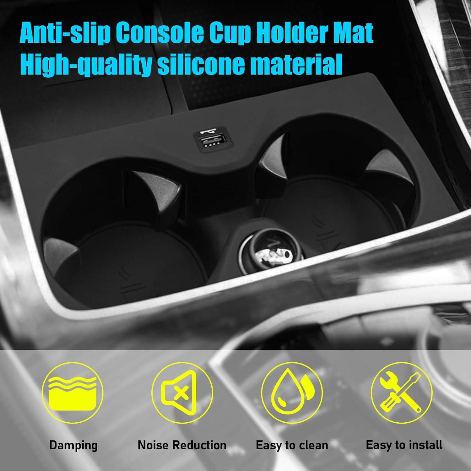 Compatible with BMW Cup Holder Insert for X5 G05. X6 G06. X7 G07 | Silicone Anti-Slip Console Mat (2019-2024)-autoydsstore