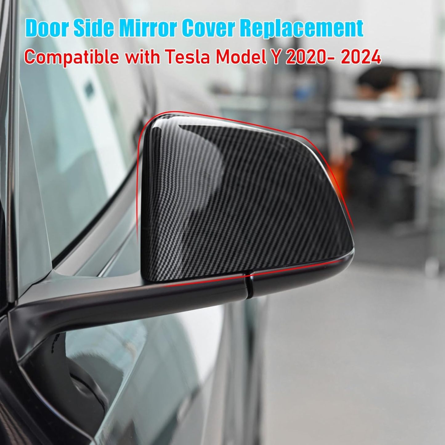 Tesla Model Y Carbon Fiber Pattern Mirror Covers (2020-2024).Driver & Passenger Side|YDSSTORE