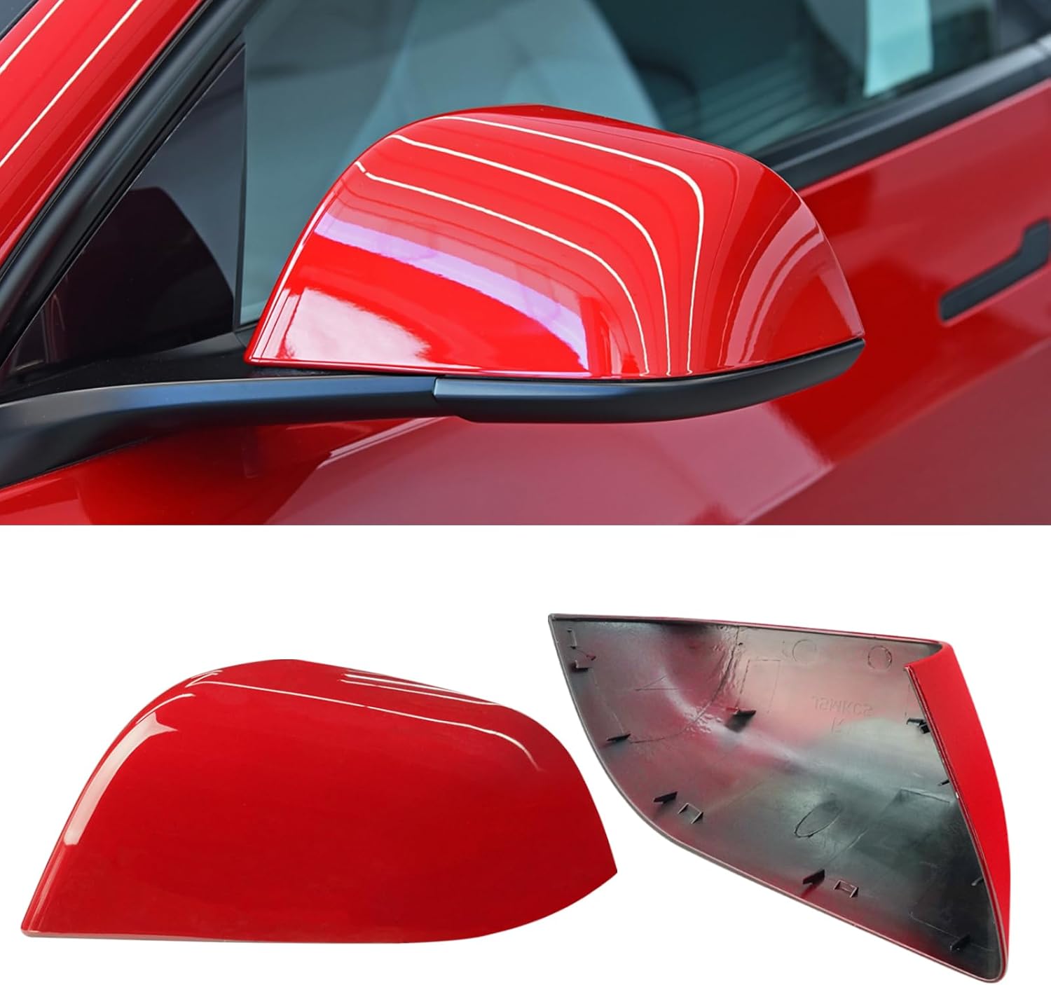 YDSSTORE Compatible with Tesla Model 3 Side Mirror Cover Replacement 2017 2018 2019 2020 2021 2022 2023 2024. Driver Side Rear View Mirror Cover. Door Mirror Cover Caps for Model 3 Accessories(Red)-autoydsstore