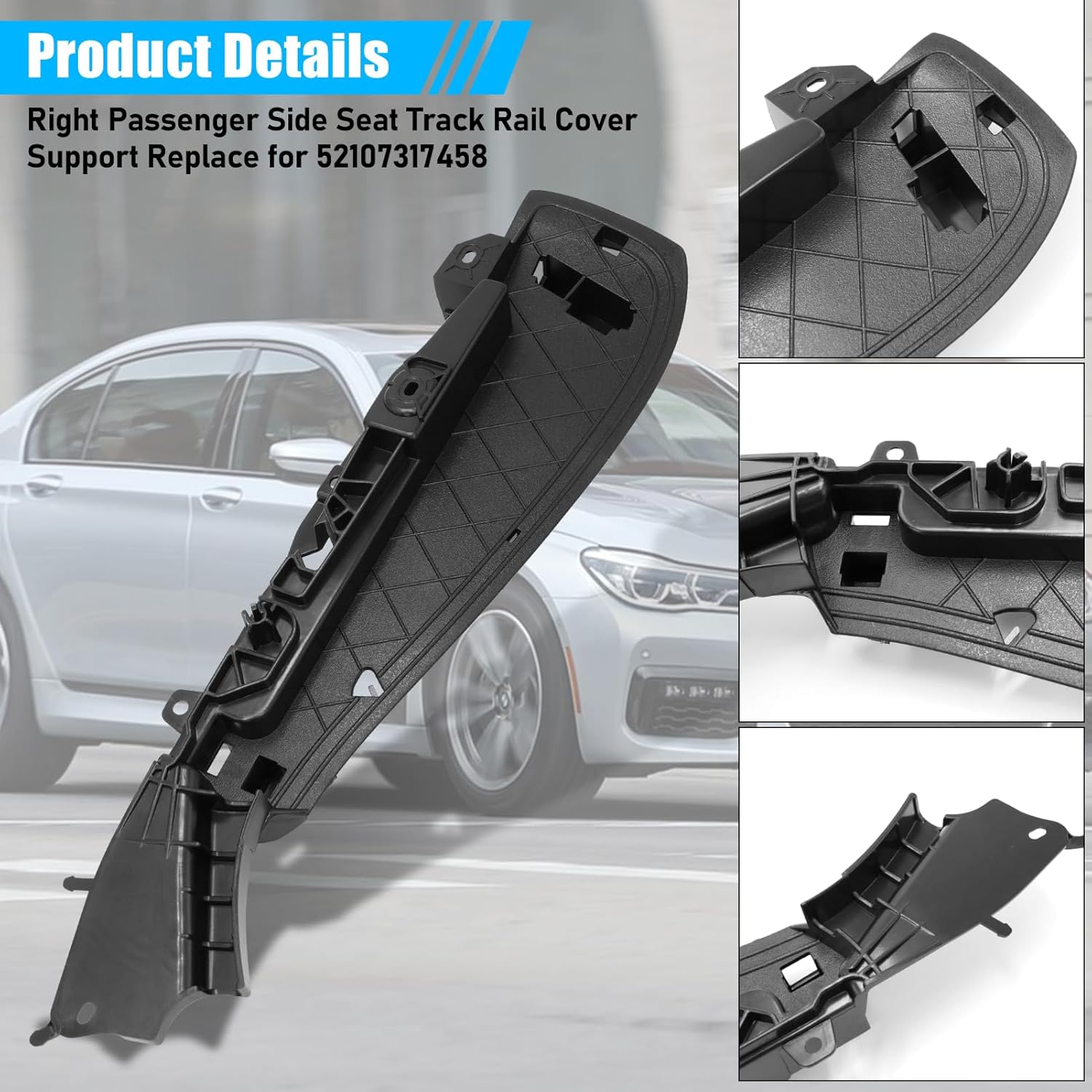 For BMW Front Seat Track Rail Cover | 5 . 6 . 7 . X5. X6 |EOM NO. 52107317458 | YDSSTORE
