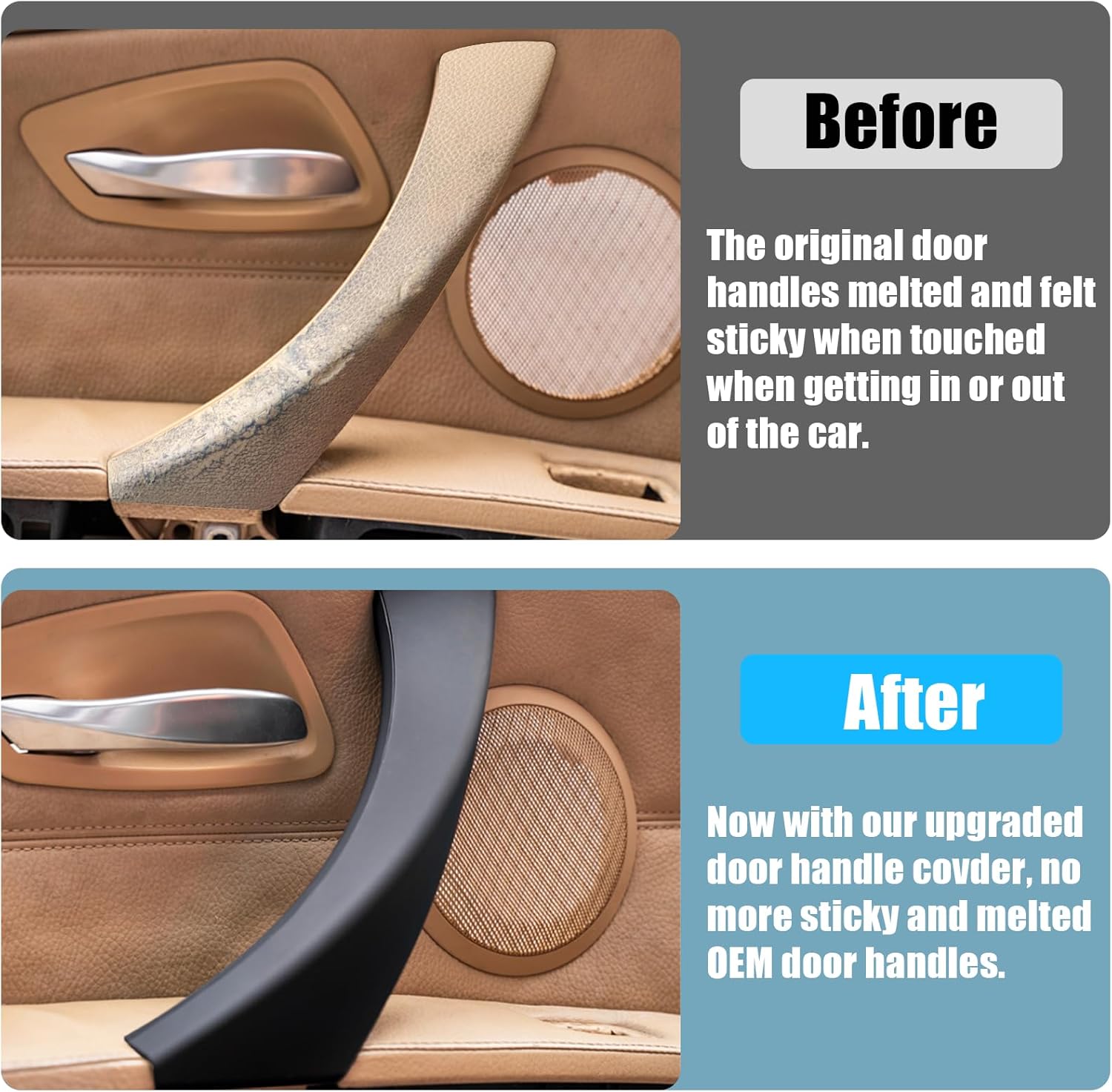 For BMW 3 E90/E91 Door Handle Covers. 6PCS Door Pull Handle Cover Left and Right Passenger (Black) |YDSSTORE-autoydsstore