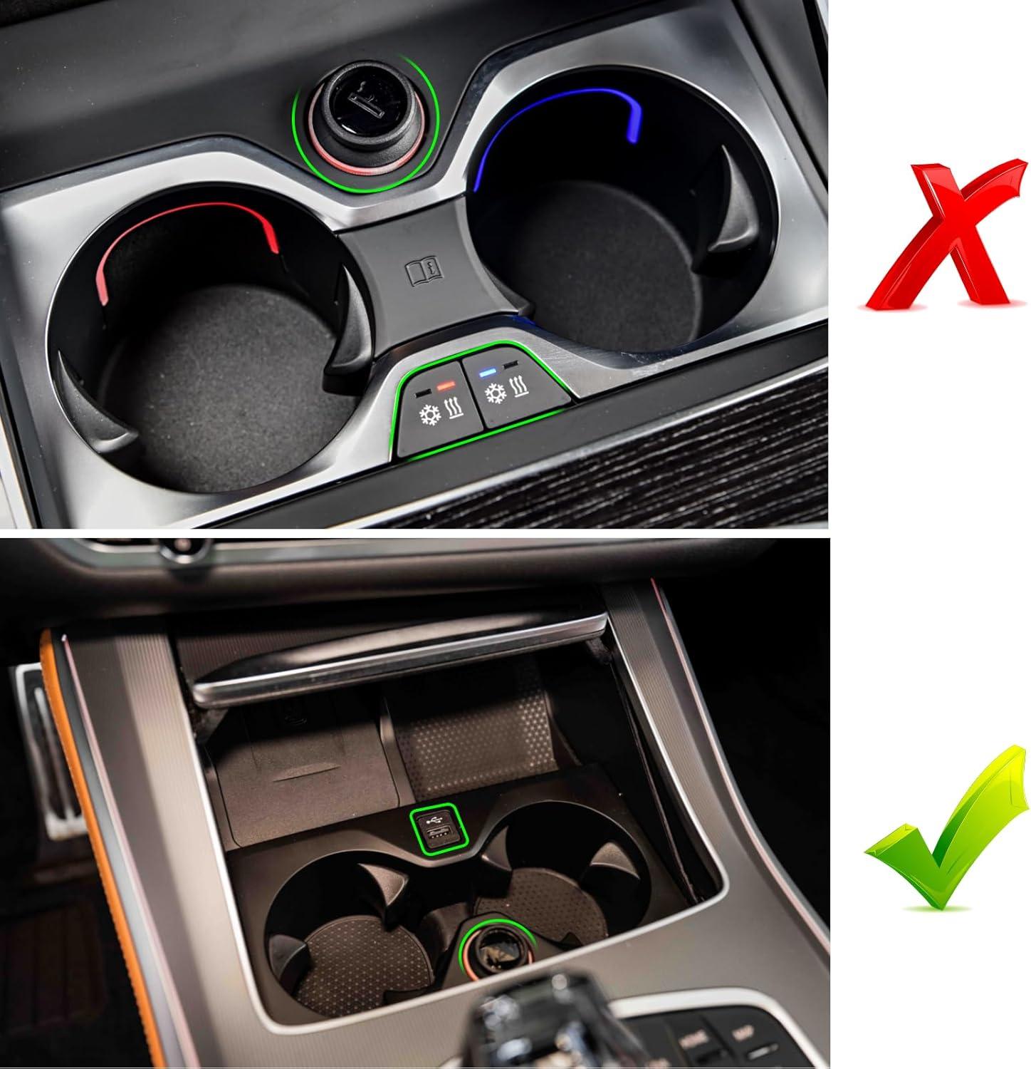 Compatible with BMW Cup Holder Insert for X5 G05. X6 G06. X7 G07 | Silicone Anti-Slip Console Mat (2019-2024)-autoydsstore