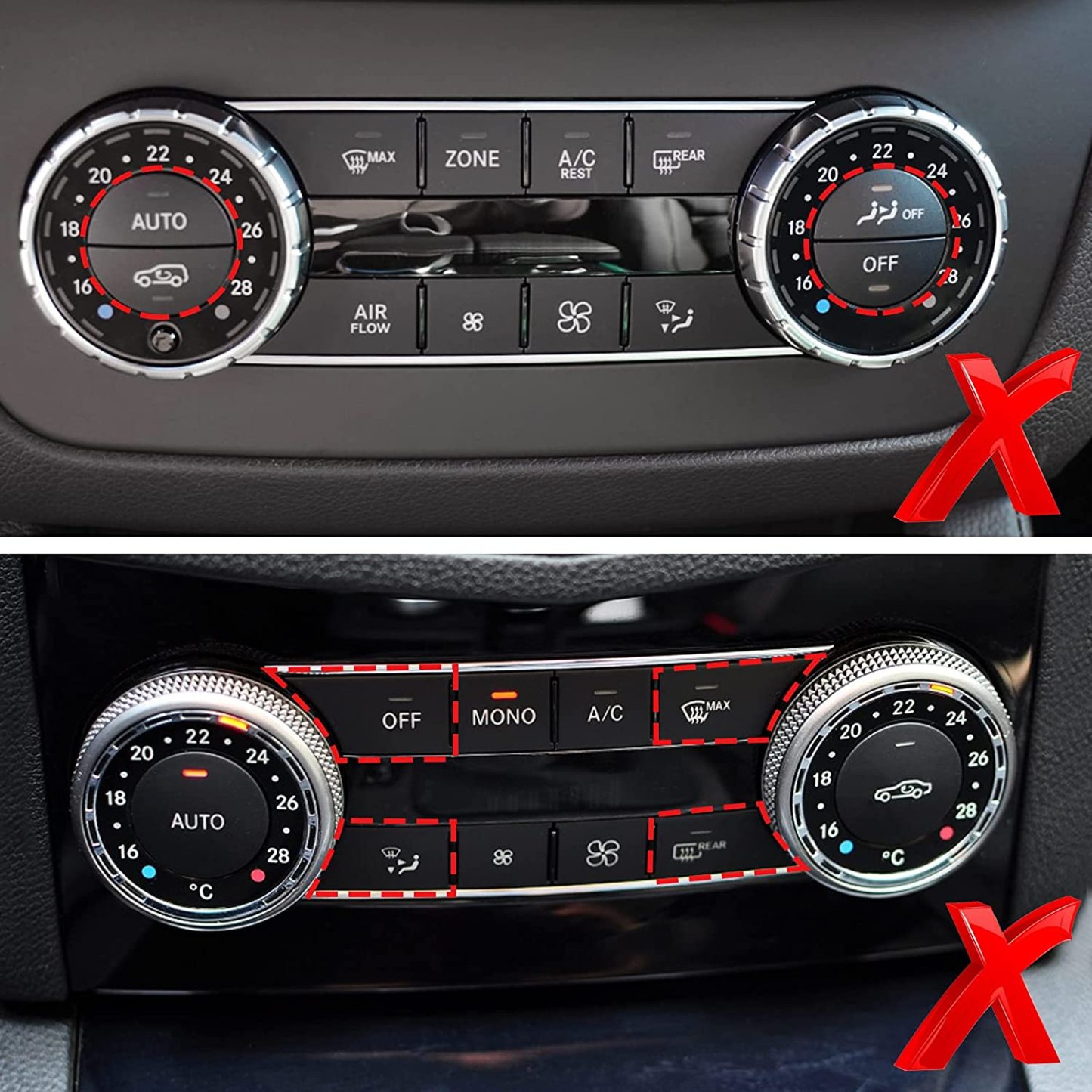 11PCS-For Mercedes Benz A/C Climate Control Button Covers | YDSSTORE