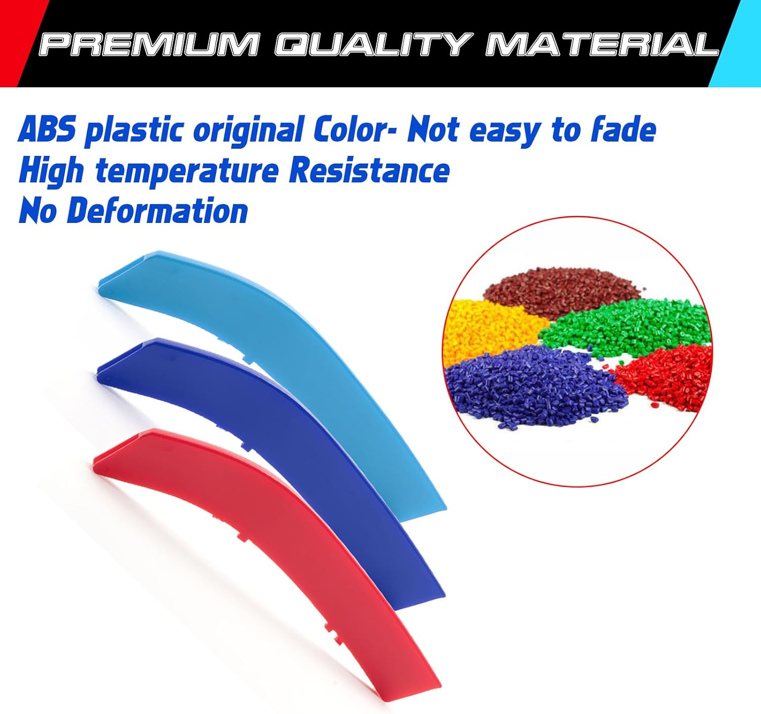 YDSSTORE M-Colored Tri Grille Insert Trim Strips for BMW 3 Series E92 E93 LCI (2011-2013) | Compatible with 13-Beam Front Kidney Grilles | Easy Clip-on Installation-autoydsstore