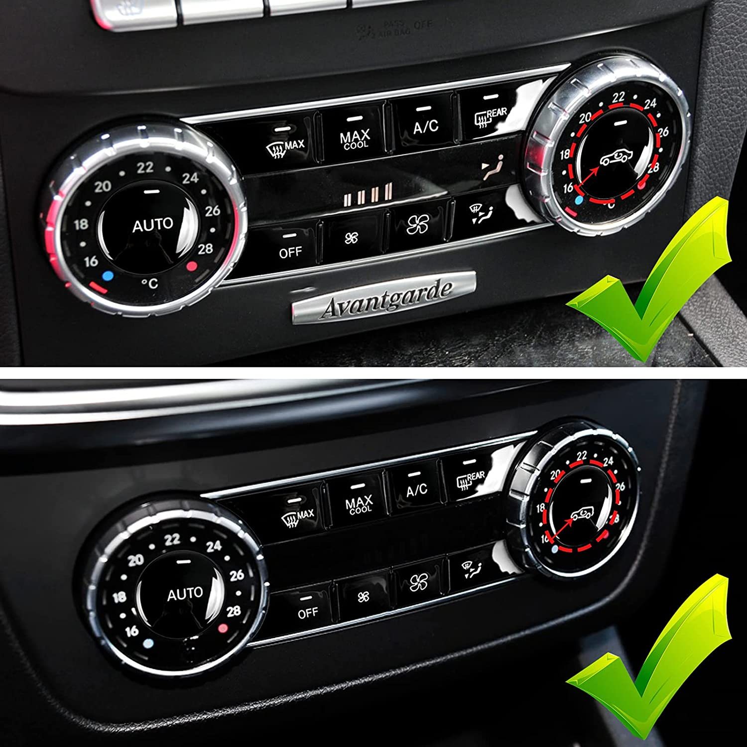 11PCS-For Mercedes Benz A/C Climate Control Button Covers | YDSSTORE