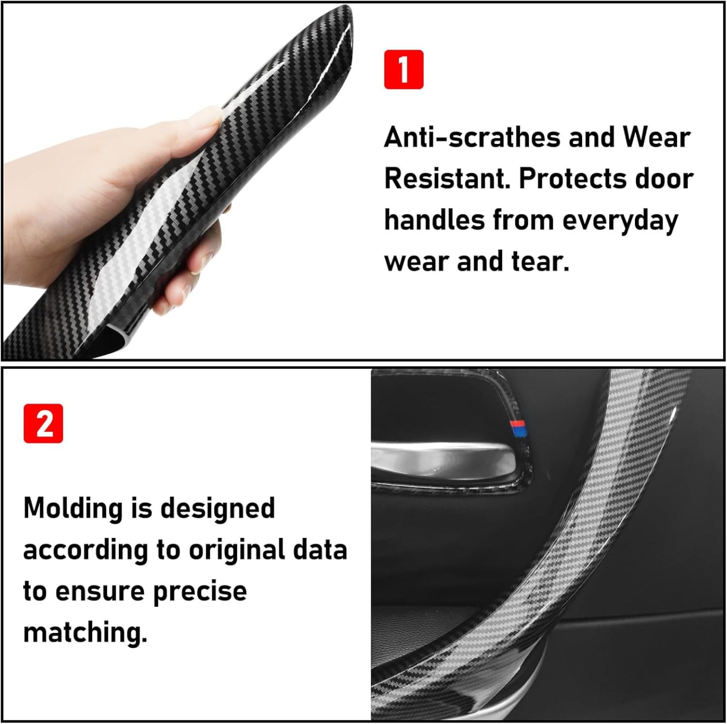 Carbon Fiber Pattern Door Handle Covers | 6PCS Set for BMW 3 Series E90/E91 | YDSSTORE-autoydsstore