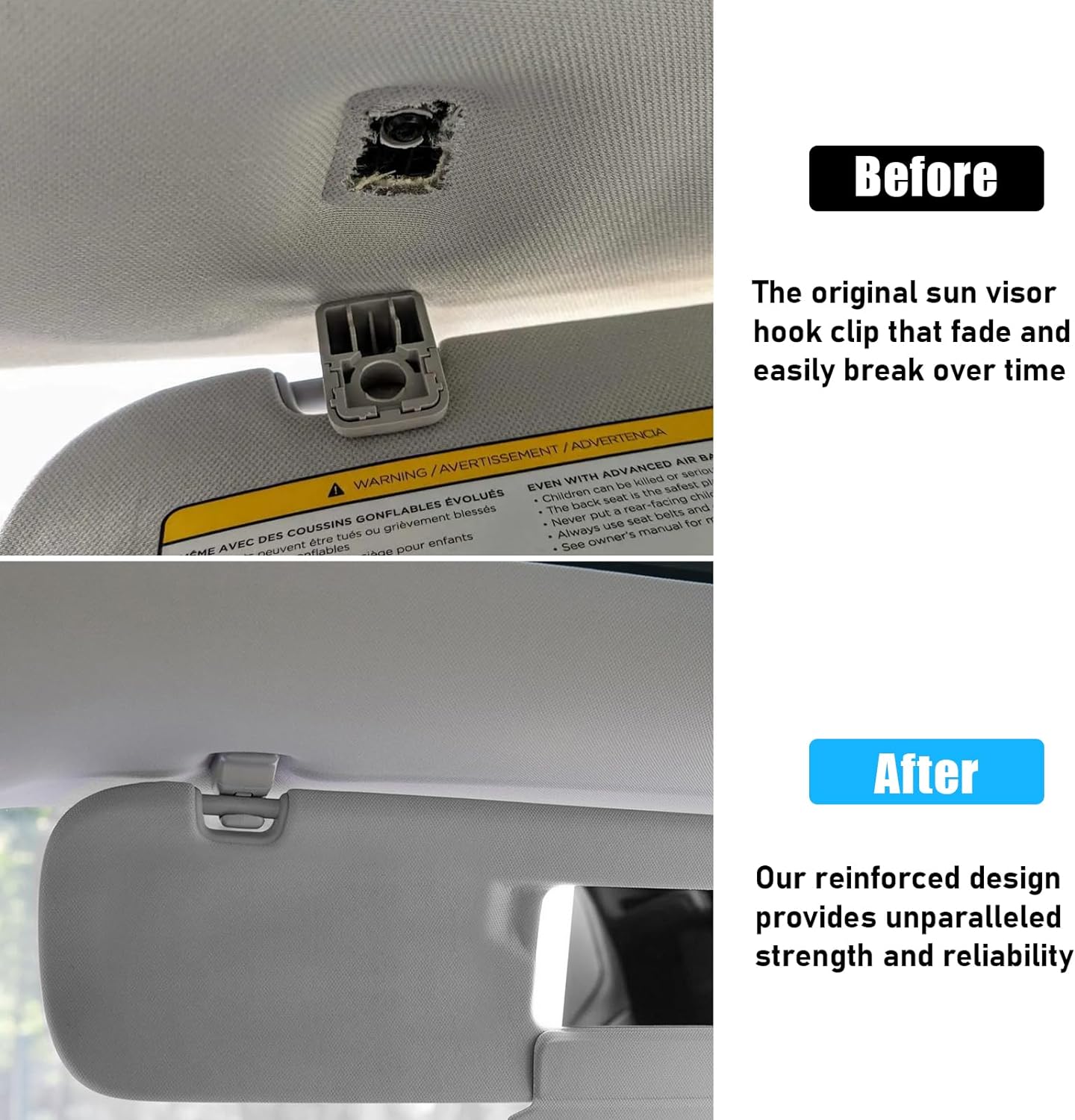 YDSSTORE Compatible with Tesla Model 3 Sun Visor Clips 2017 2018 2019 2020. 2PCS Interior Sun Visor Repair Clips Replacement. Grey Sun Visor Hook Retainer Clip for Tesla Model 3 Accessories 2017-2020-autoydsstore