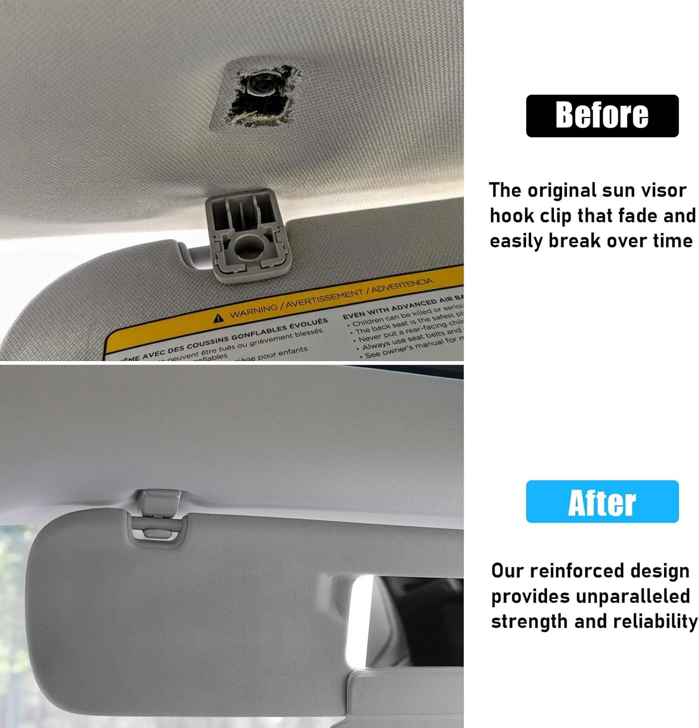 YDSSTORE Compatible with Tesla Model 3 Sun Visor Clips 2017 2018 2019 2020. 2PCS Interior Sun Visor Repair Clips Replacement. Grey Sun Visor Hook Retainer Clip for Tesla Model 3 Accessories 2017-2020-autoydsstore