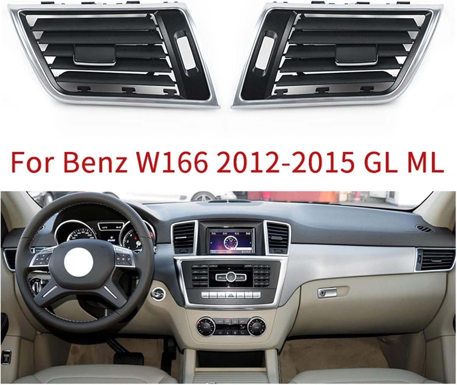 Car Front W166 Air Conditioning AC Vent Grille Outlet Compatible with Mercedes Benz GL ML GLE GLS W166 250 280 300 320 350 400 2012-2019