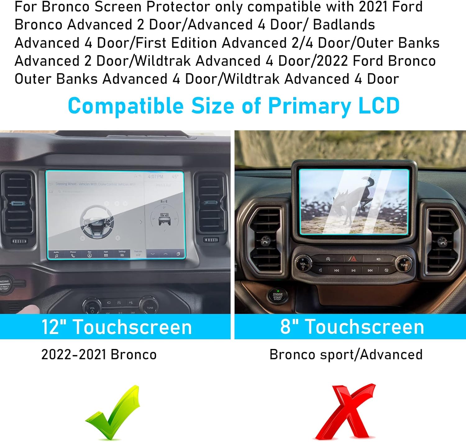 Ford Bronco Screen Protector 2021-2023.12 Inch| Jaronx