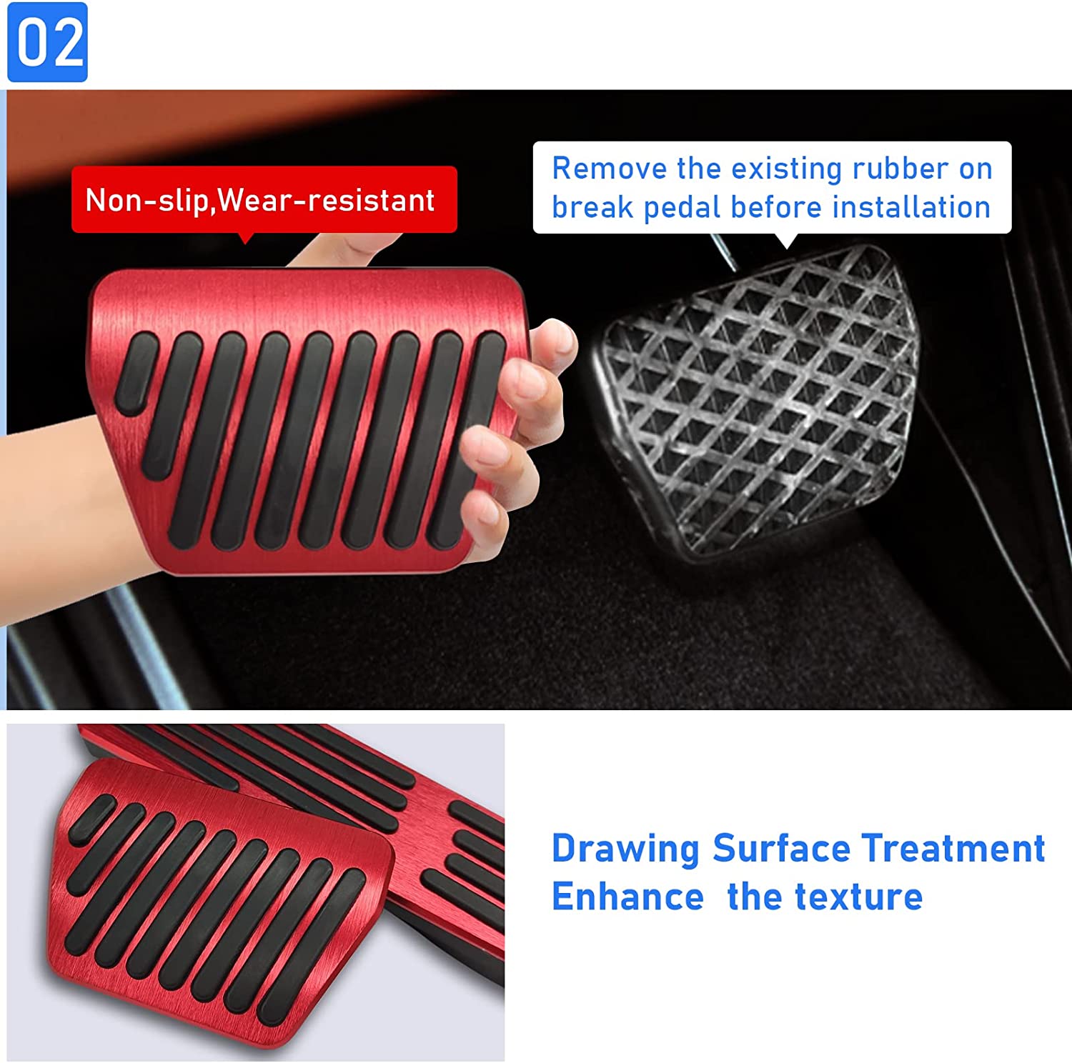 Upgraded For BMW Gas Pedal and Brake Pedal Covers - B Model Red | YDSSTORE