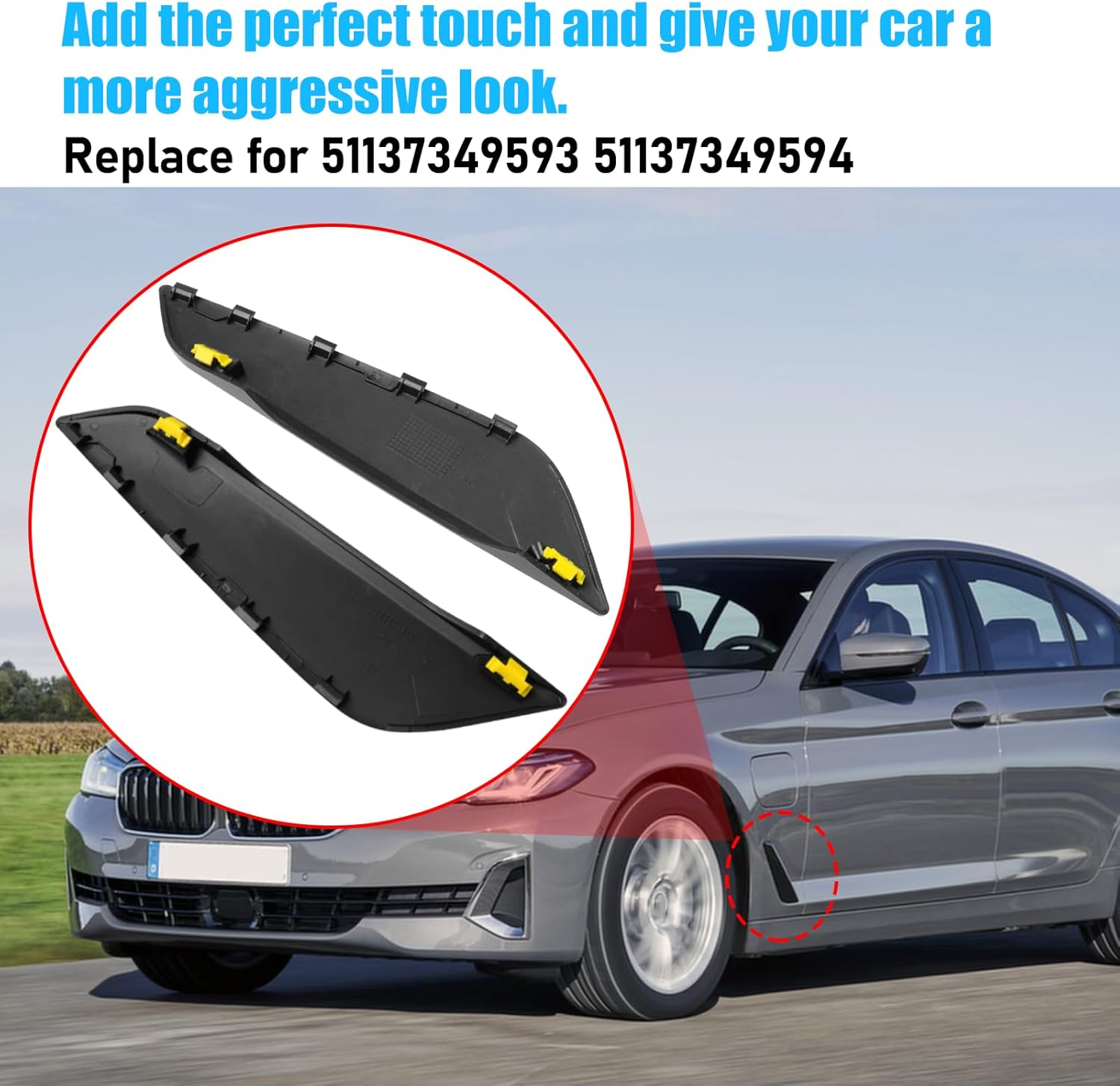 For BMW 5 Series G30/G31 Fender Vent Replacement (2017-2023) - Glossy Black | YDSSTORE