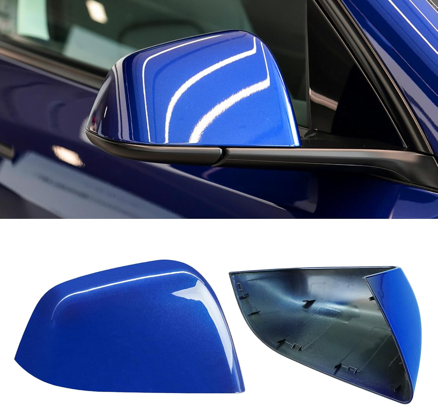 YDSSTORE Compatible with Tesla Model Y Side Mirror Cover Replacement 2020 2021 2022 2023 2024. Right Passenger Side Blue Rearview Mirror Cover. Door Mirror Cover Cap for Tesla Model Y Accessories-autoydsstore