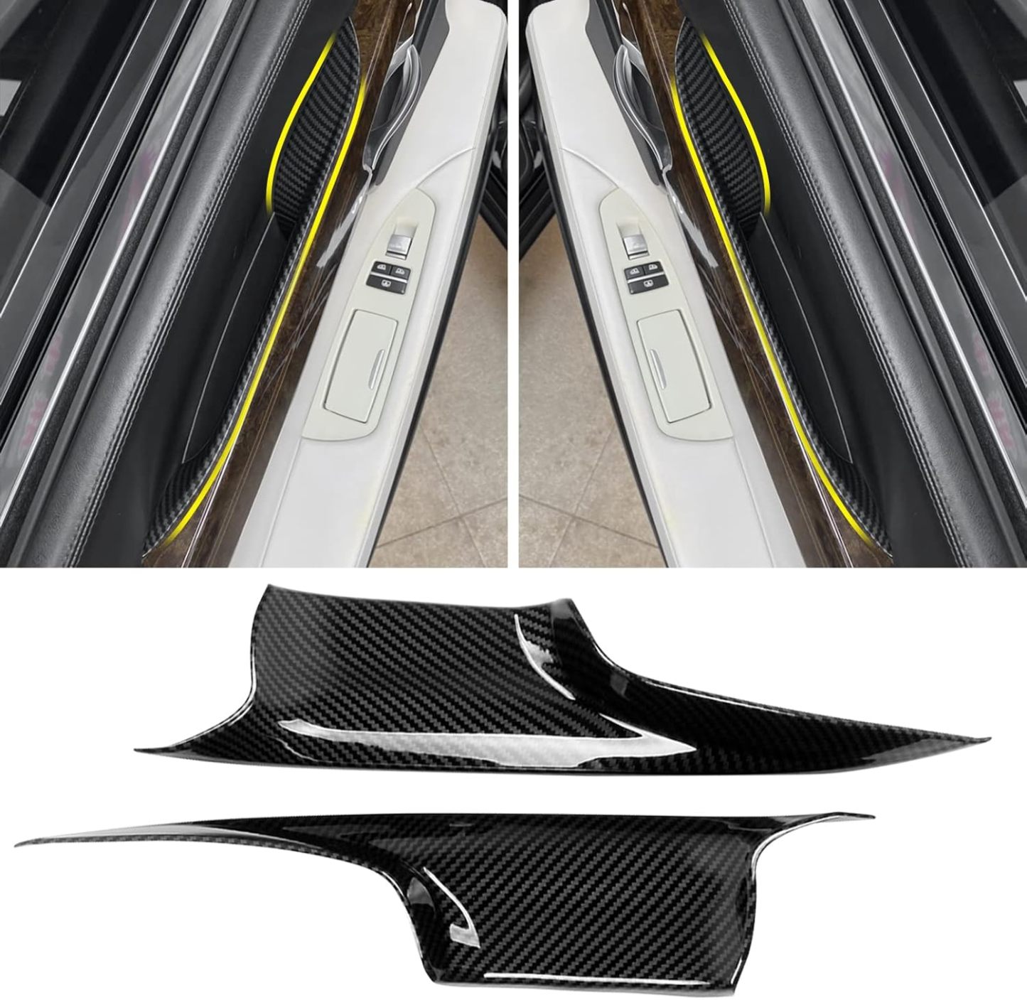 For BMW 7 Series Door Pull Handle Covers 2PCS – Compatible with BMW 7 Series F01/F02 (2008-2014) Left & Right Front Door Handle Trim Cover-autoydsstore