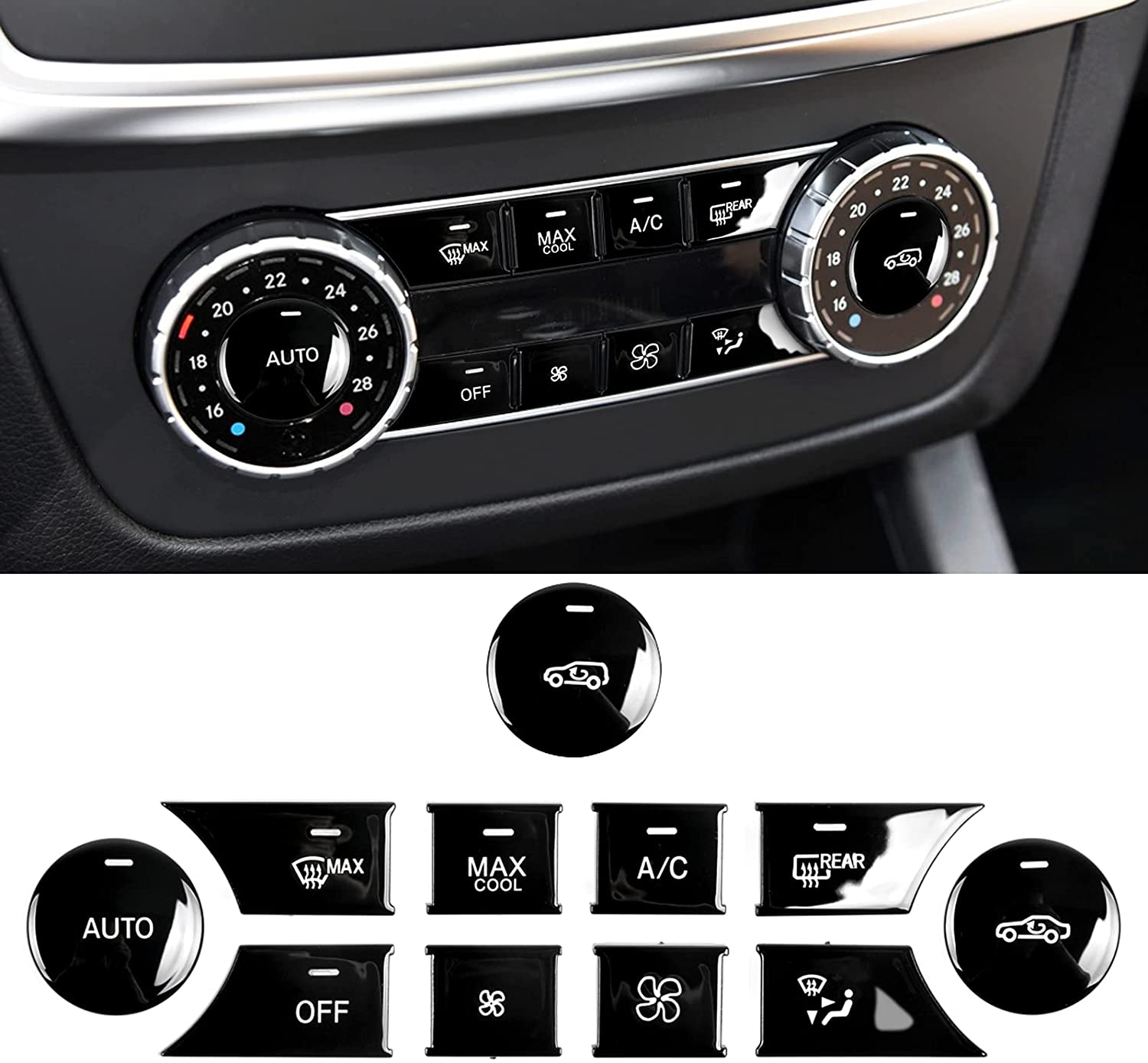 11PCS-For Mercedes Benz A/C Climate Control Button Covers | YDSSTORE