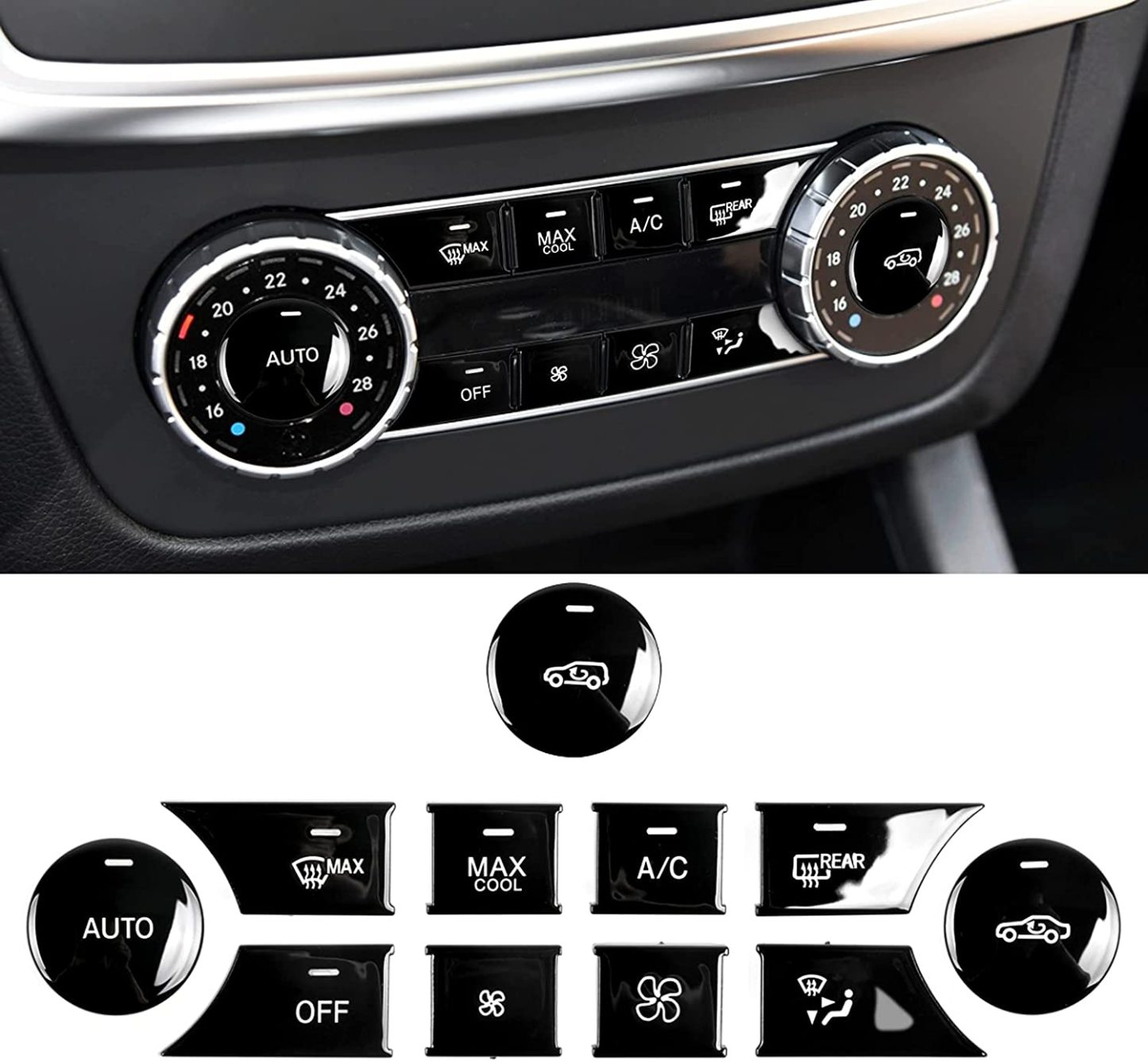 11PCS-For Mercedes Benz A/C Climate Control Button Covers | YDSSTORE