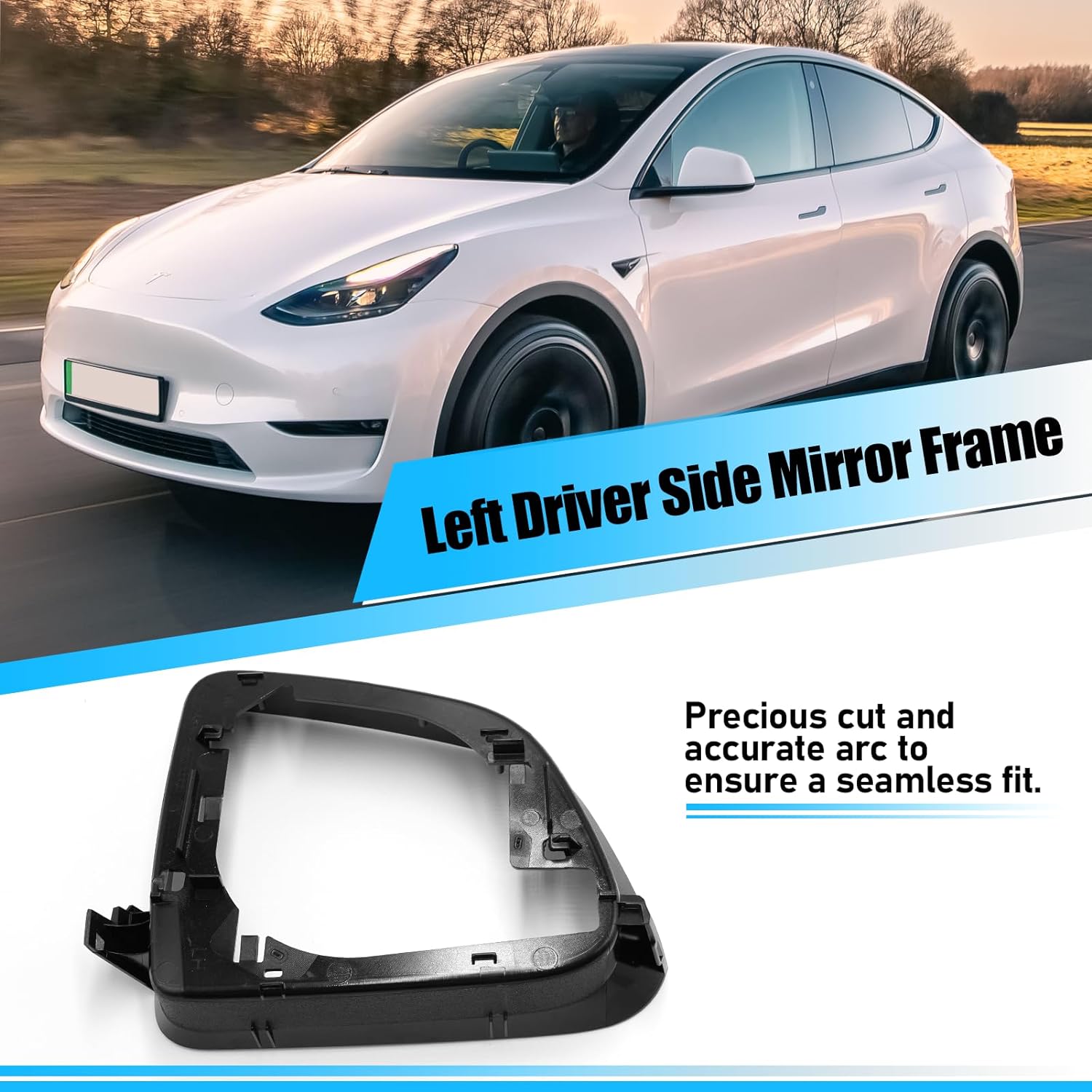 YDSSTORE Compatible with Tesla Model Y Side Mirror Cover Housing 2018 2019 2020 2021 2022 2023. Left Driver Side Rearview Mirror Frame. Door Wing Mirror Frame Cover for Tesla Model Y Accessories-autoydsstore