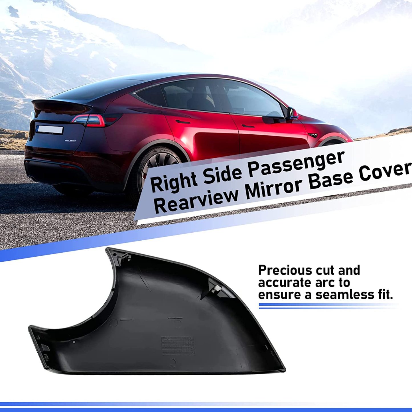 YDSSTORE Compatible With Tesla Model 3 Mirror Bottom Cover 2017-2022. Right Passenger Rearview Mirror Lower Base Cover. Side Mirror Base Cover Replacement For Tesla Model 3 Wing Mirror Repair(Right)-autoydsstore