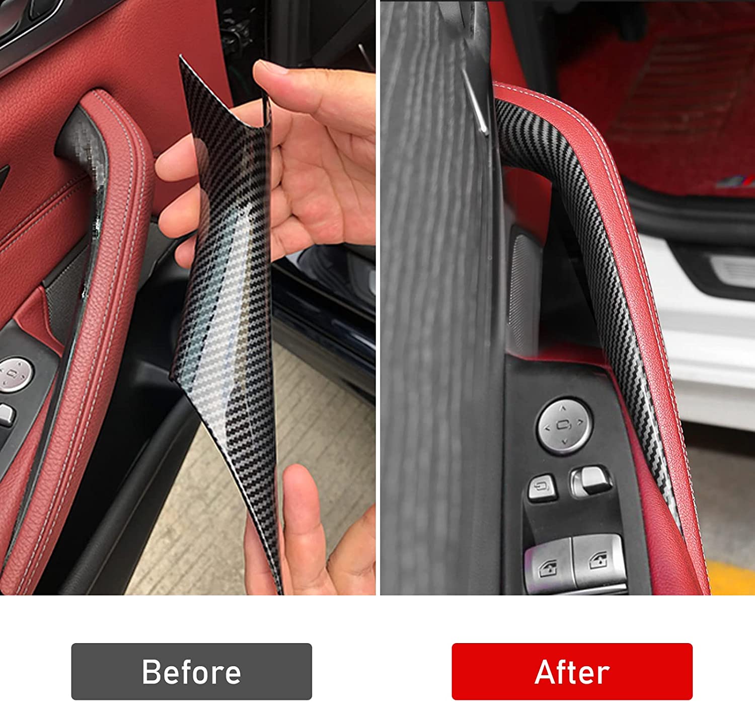 For BMW 5 Series Car Door Handle-G30/G31/F90-Carbon Fiber 2PCS | YDSSTOREle Covers  Replacing Genuine Car Door Handle Compatible with BMW 5 Series G30/G31/F90 M5--518d. 520d. 520dX. 520i. 525d. 530d.  530dX. 530e. 530eX. 530i. 530iX. 540dX. 540i. 540iX. M-autoydsstore