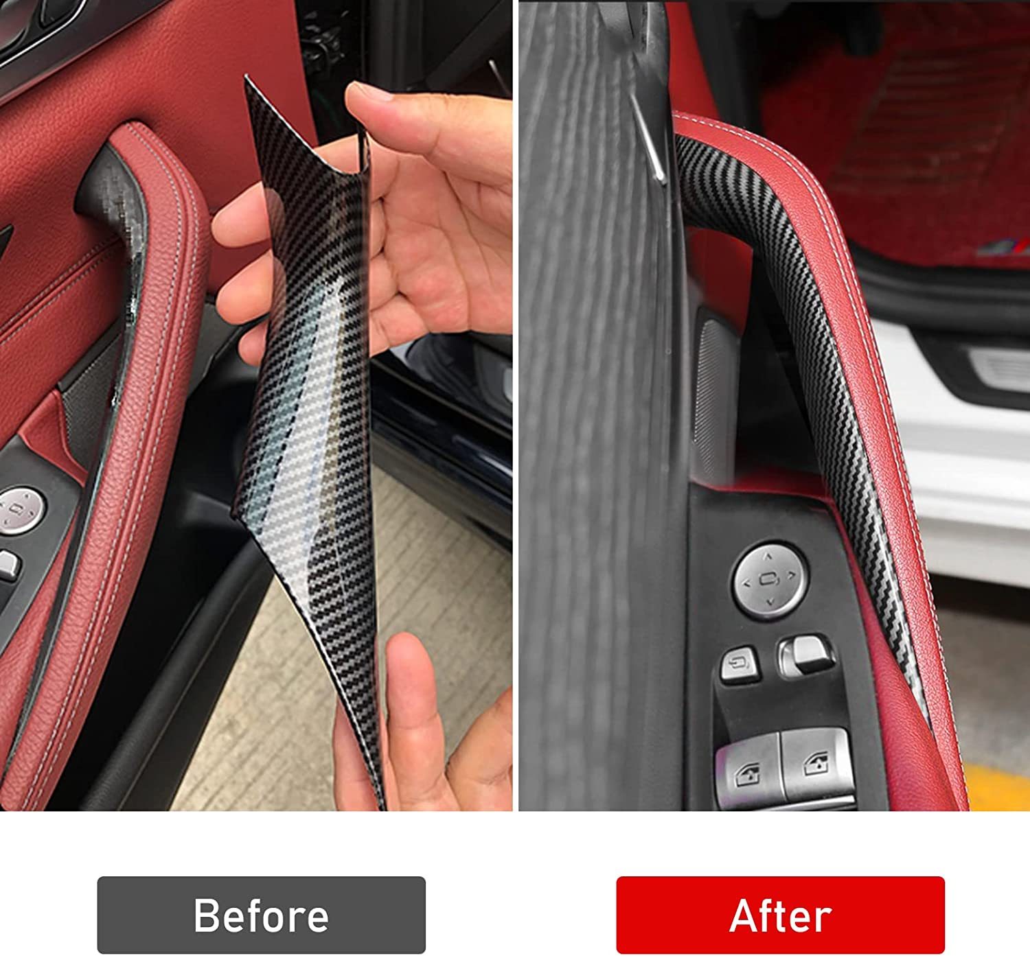 For BMW 5 Series Car Door Handle-G30/G31/F90-Carbon Fiber 2PCS | YDSSTOREle Covers  Replacing Genuine Car Door Handle Compatible with BMW 5 Series G30/G31/F90 M5--518d. 520d. 520dX. 520i. 525d. 530d.  530dX. 530e. 530eX. 530i. 530iX. 540dX. 540i. 540iX. M-autoydsstore