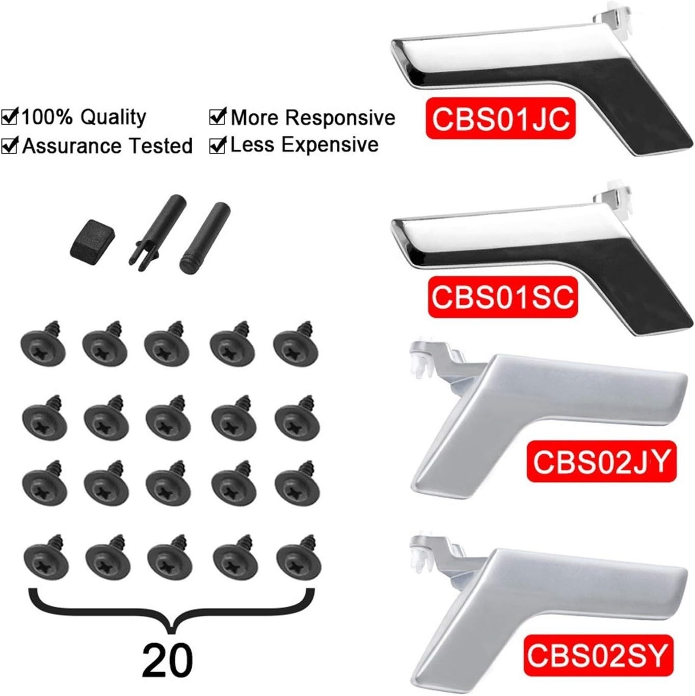 Front/Rear Left/Rigjht Side Chrome Matte Car Inner Interior Door Handle Repair Kit for Mercedes W204 X204 Inner Trim Cover (Color : Left Metal Chrome)