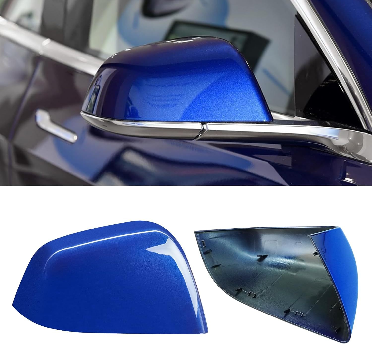 YDSSTORE Compatible with Tesla Model 3 Side Mirror Cover Replacement 2017 2018 2019 2020 2021 2022 2023 2024. Passenger Side Rear View Mirror Cover. Door Mirror Cover Caps for Model 3 Accessories(Blue)-autoydsstore