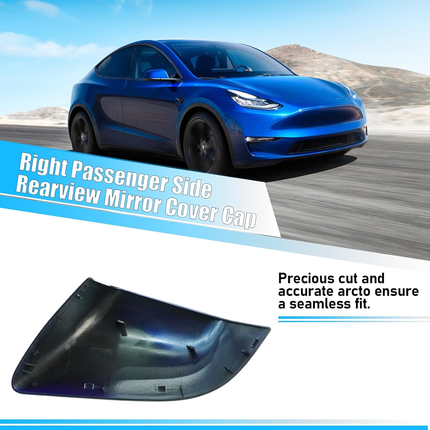 YDSSTORE Compatible with Tesla Model Y Side Mirror Cover Replacement 2020 2021 2022 2023 2024. Right Passenger Side Blue Rearview Mirror Cover. Door Mirror Cover Cap for Tesla Model Y Accessories-autoydsstore