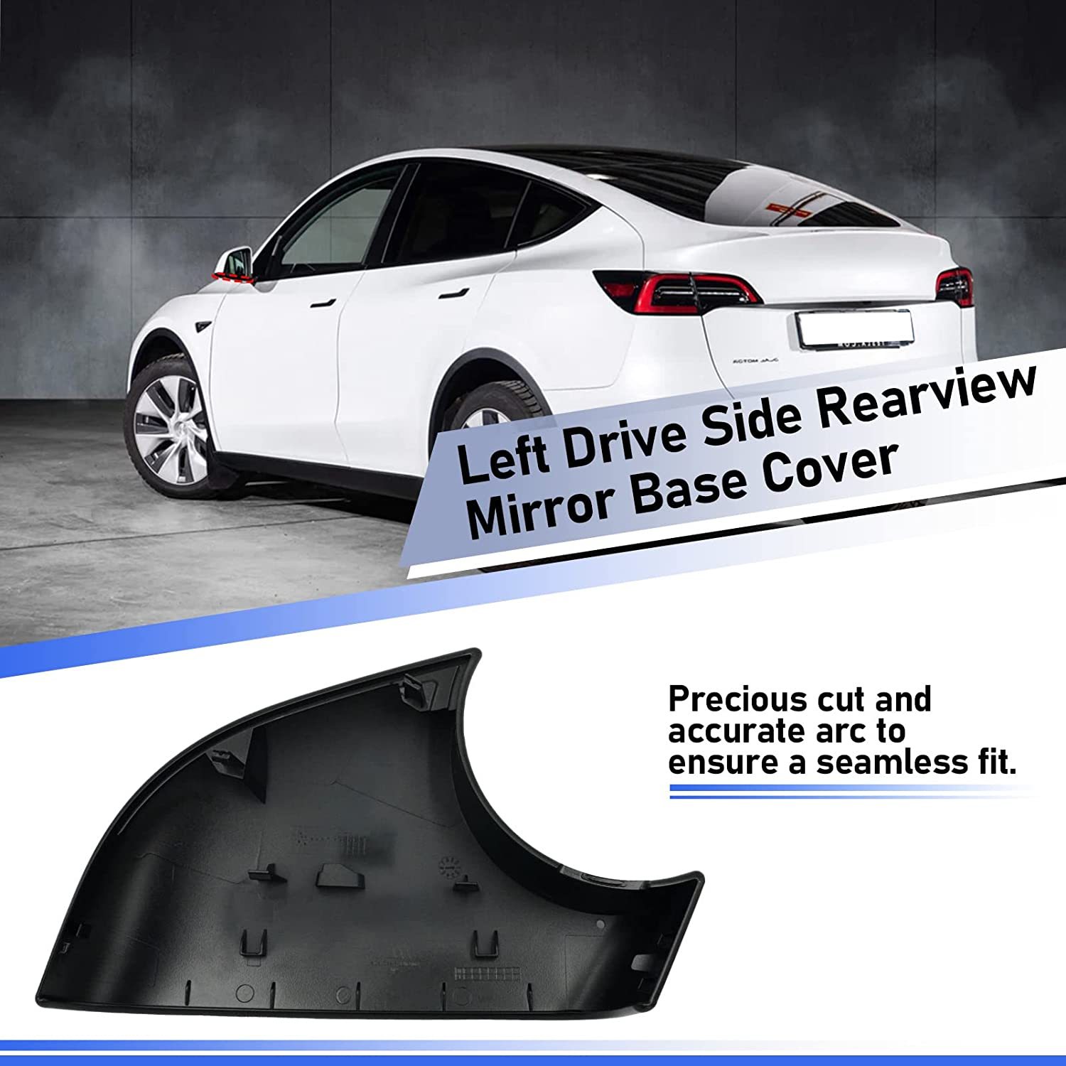 YDSSTORE Compatible with Tesla Model Y Mirror Lower Cover 2018-2021.Left Drive Side Rearview Mirror Base Cover Trim. Side Mirror Bottom Cover Replacement for Tesla Model Y Wing Mirror Repair(Left)-autoydsstore