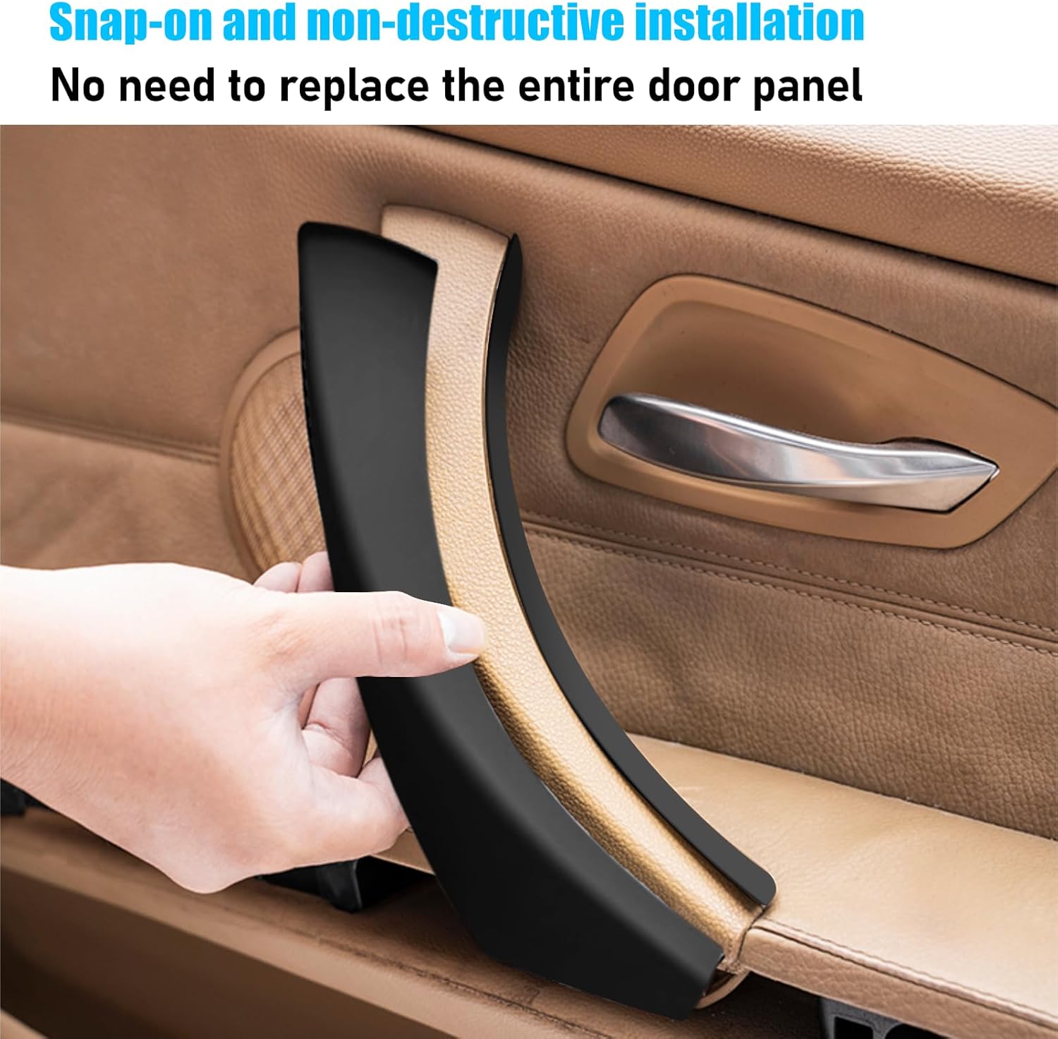 For BMW 3 E90/E91 Door Handle Covers. 6PCS Door Pull Handle Cover Left and Right Passenger (Black) |YDSSTORE-autoydsstore