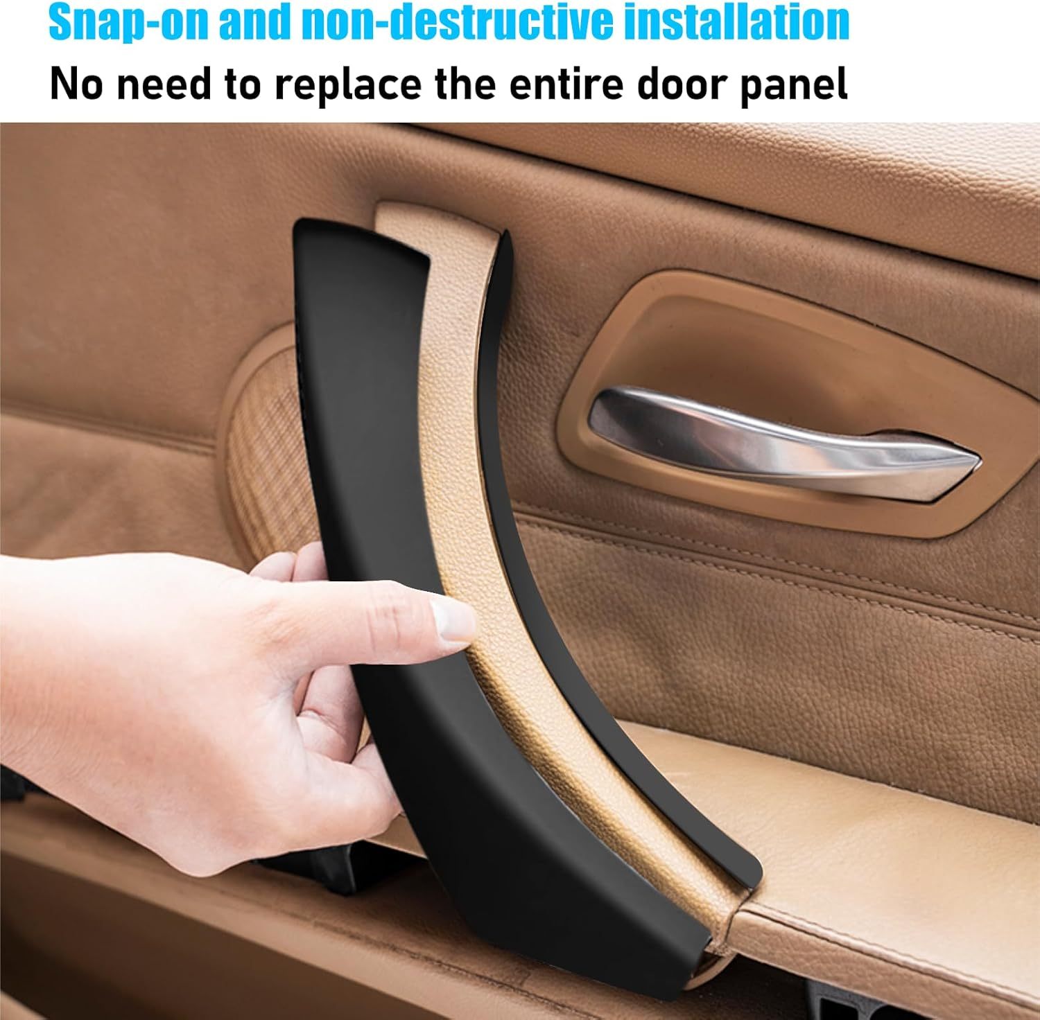 For BMW 3 E90/E91 Door Handle Covers. 6PCS Door Pull Handle Cover Left and Right Passenger (Black) |YDSSTORE-autoydsstore