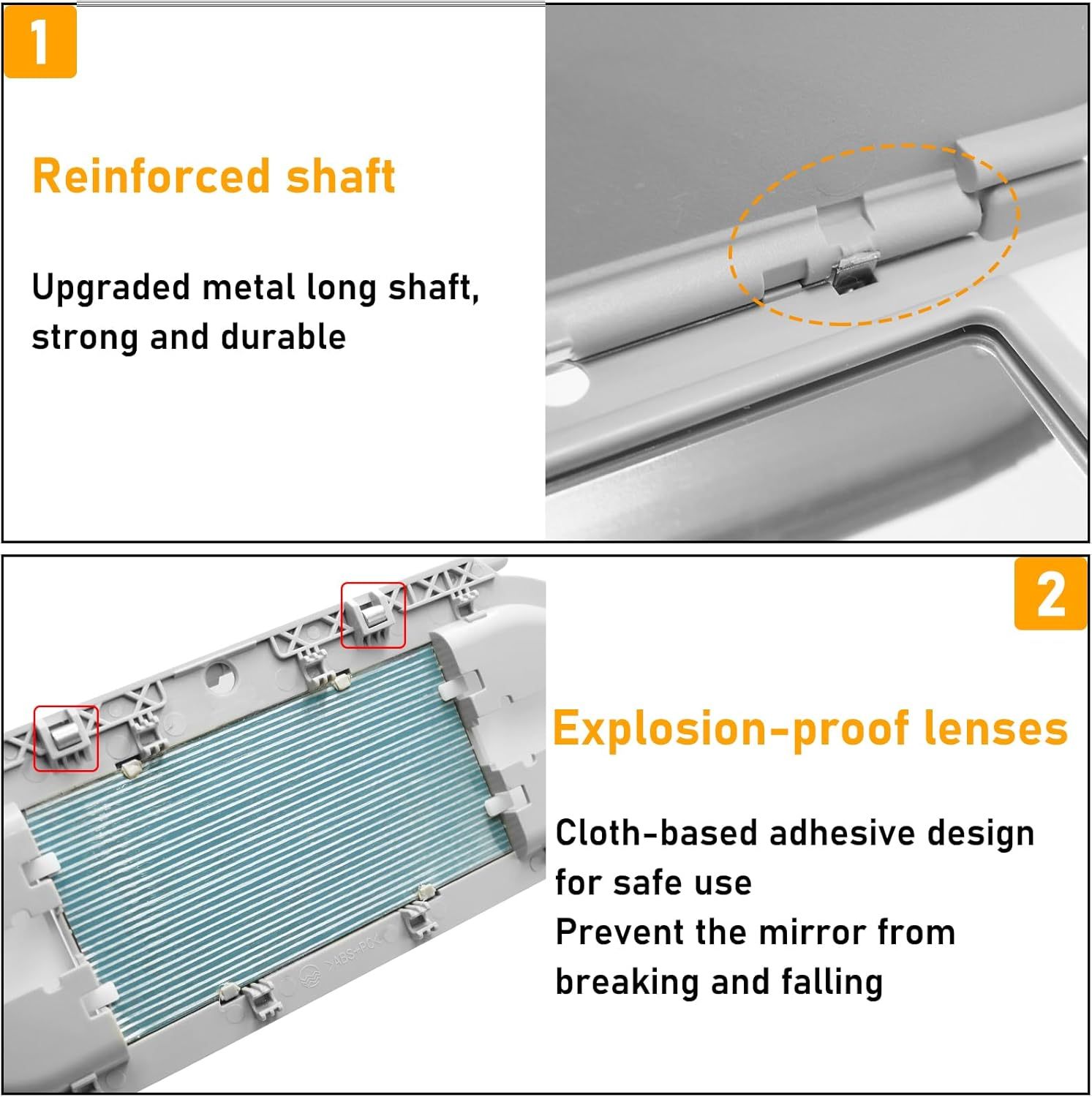 For Gray Mini Cooper Sun Visor Vanity Mirror Cover | Front Illuminated Replacement| YDSSTORE