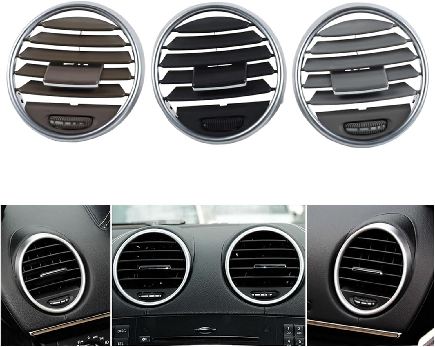 Dashboard Central Left Right AC Air Vent Grille Outlet Panel Compatible For Mercedes Benz W164 M 164 ML GL Class 300 350 400 450 2005-2012(Gray L or R 1pc)
