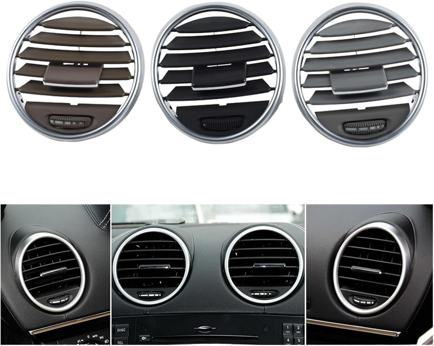 Dashboard Central Left Right AC Air Vent Grille Outlet Panel Compatible For Mercedes Benz W164 M 164 ML GL Class 300 350 400 450 2005-2012(Gray L or R 1pc)