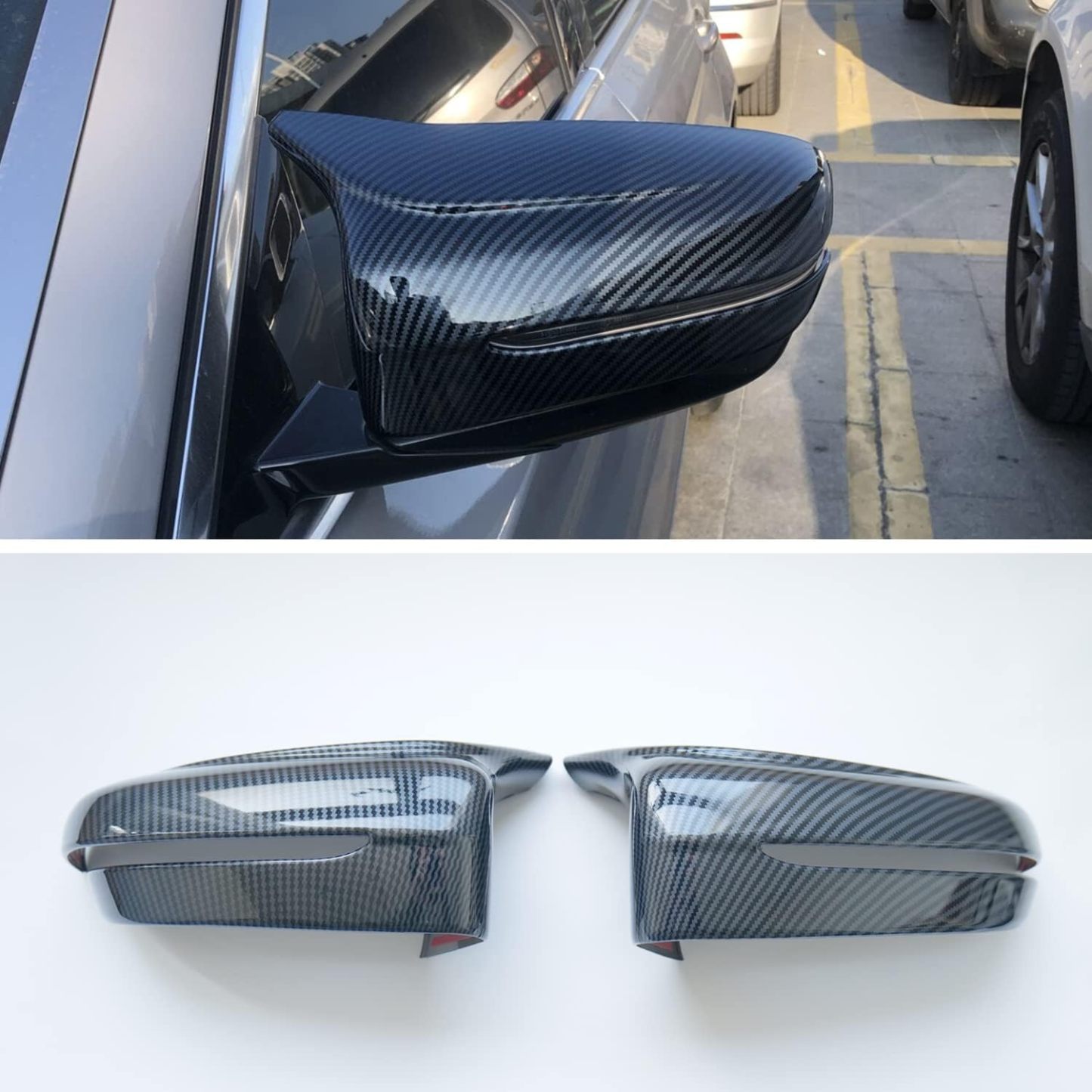 New 2pcs Demon Horn Exterior Door Mirror Cover Cap Trim fit for BMW 3 4 5 6 7 8 Series 320i 330i 330e 530i 530e 540i 2019 2020 2021 2022 2023|YDSSTORE