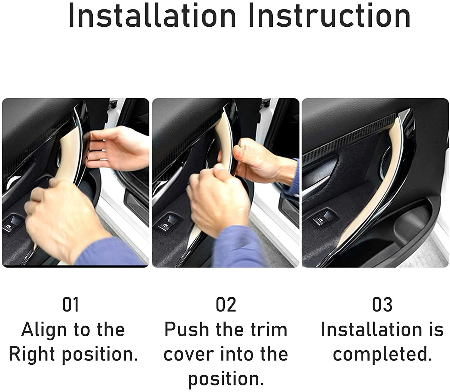 For BMW 3 Series Car Door Handle-F30/F31/F80 2pcs| Black | YDSSTORE