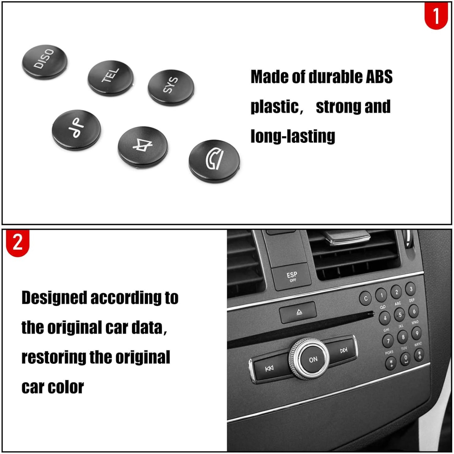 For Mercedes Benz C CLK Radio Button Cover Stickers | YDSSTORE