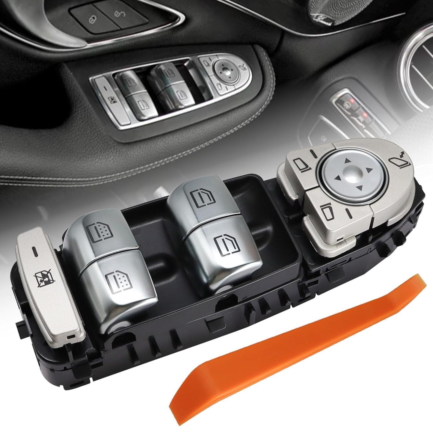 2229056800 Left Driver Side Door Power Window Switch Fit for Mercedes Benz C300 C400 GLC300 2015 2016 2017 2018 2019 2020 2021 Black