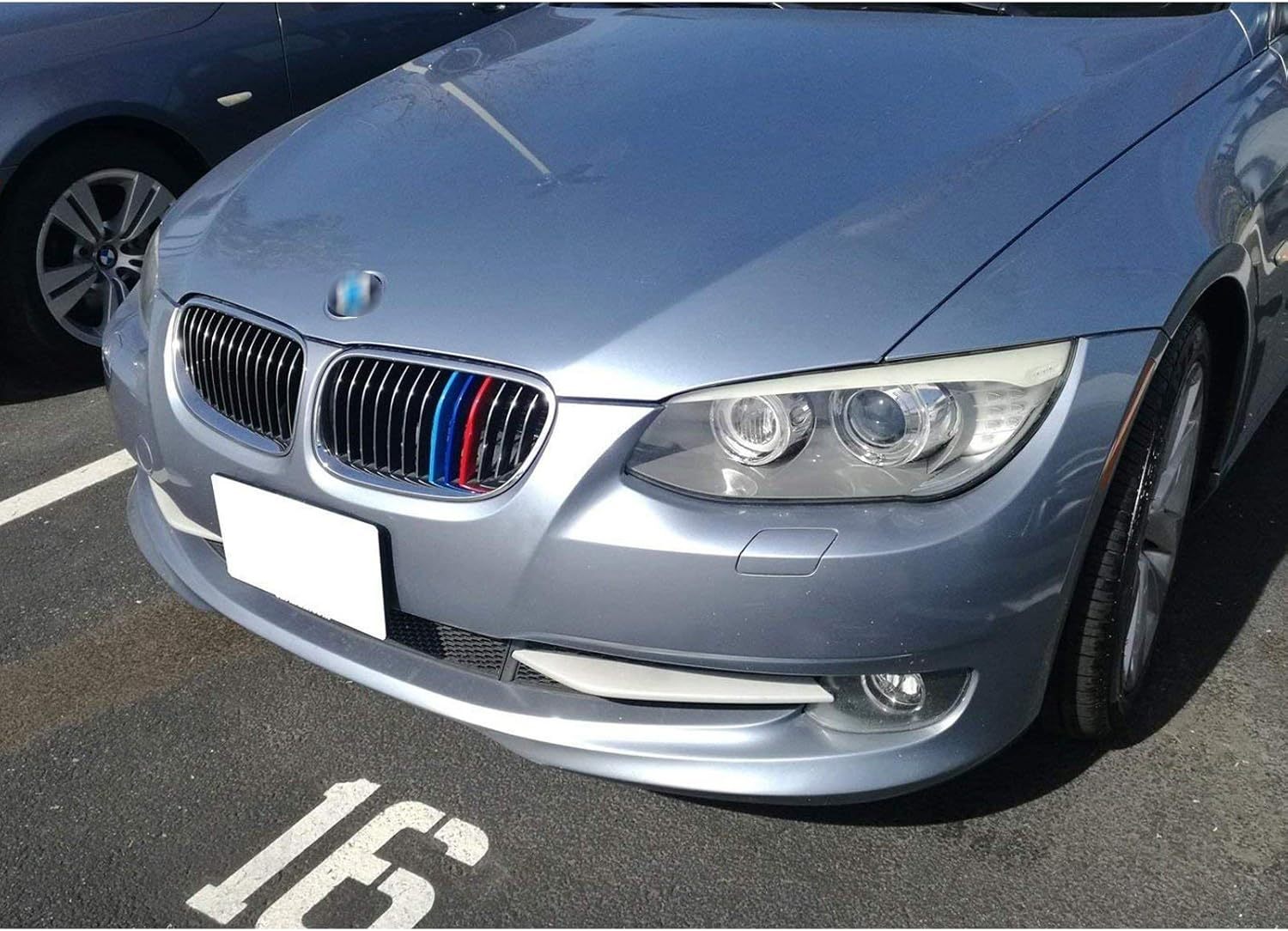 YDSSTORE M-Colored Tri Grille Insert Trim Strips for BMW 3 Series E92 E93 LCI (2011-2013) | Compatible with 13-Beam Front Kidney Grilles | Easy Clip-on Installation-autoydsstore