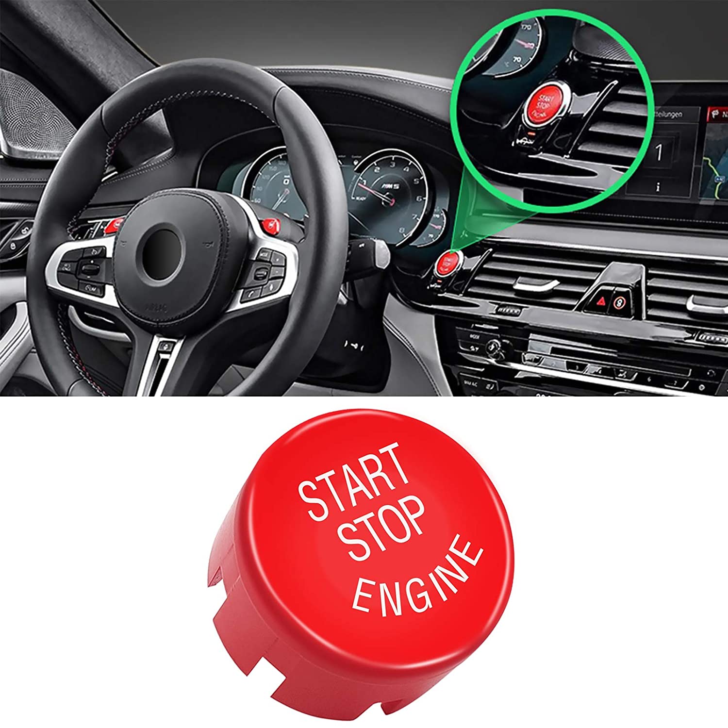 Upgraded For BMW Red Start Stop Button Covers | YDSSTORE