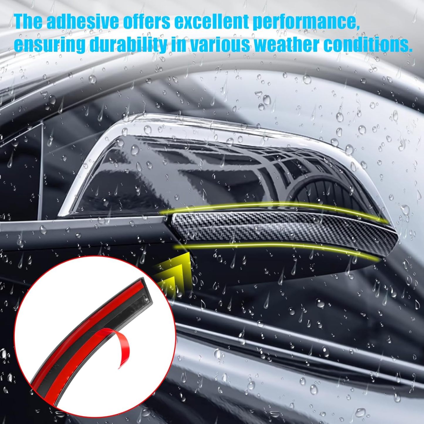 Tesla Model 3 Side Mirror Trim Strips (2018-2024) | Anti-Collision Protector | YDSSTORE
